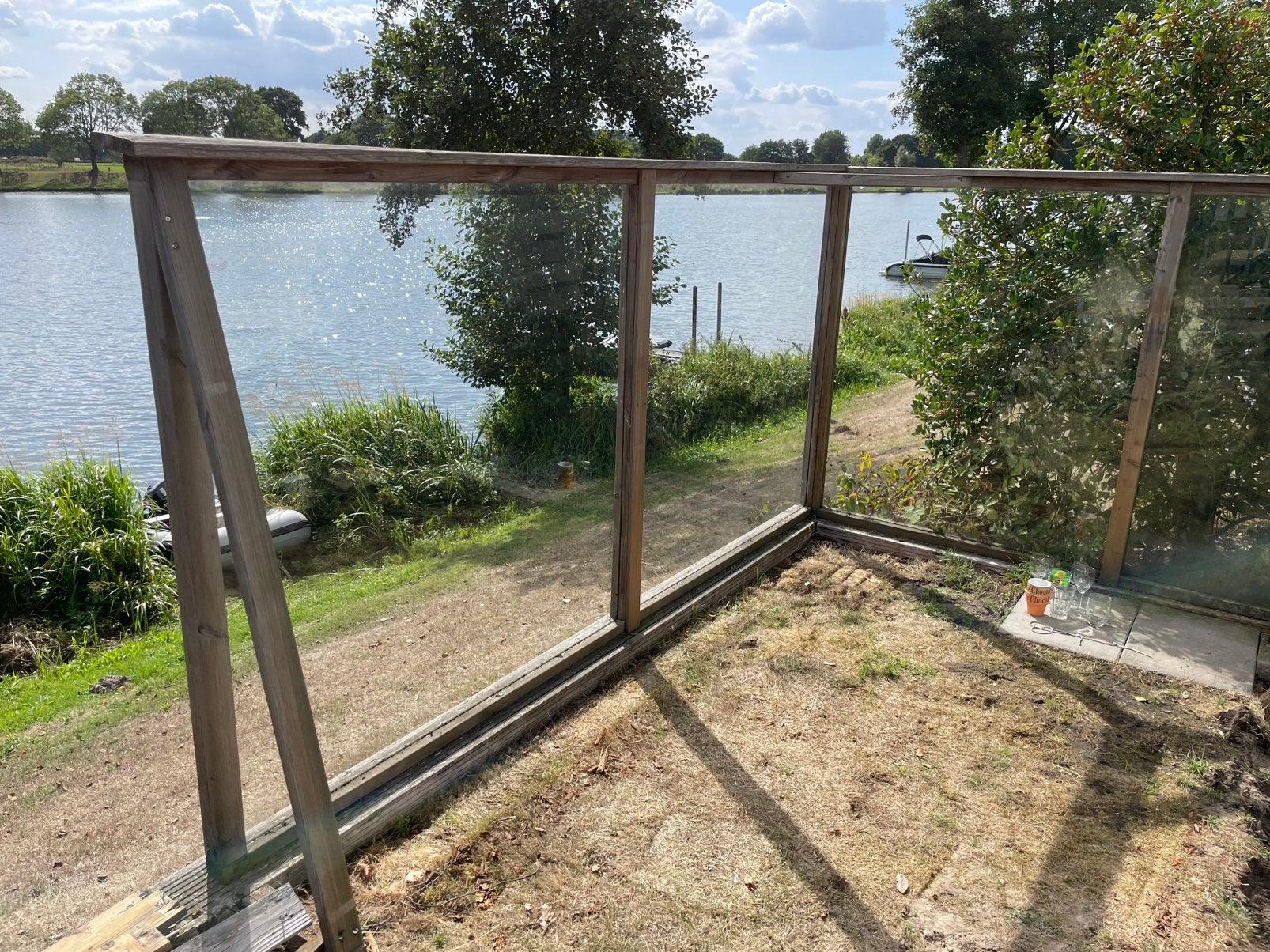 LAATSTE KANS 4 losse panelen veiliheidsglas, Tuin en Terras, Ophalen, Gebruikt, Glas, 200 cm of meer