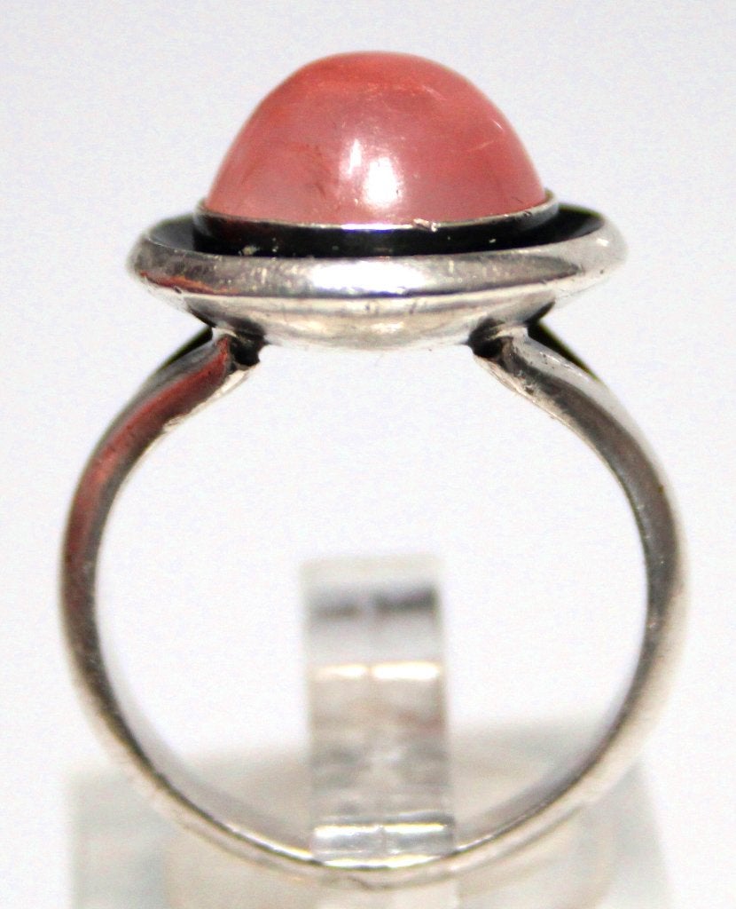 Schitterende Deense 925S Zilver Rozenkwarts Ring N.E. From, Ophalen of Verzenden, Zilver, Ring, Met edelsteen