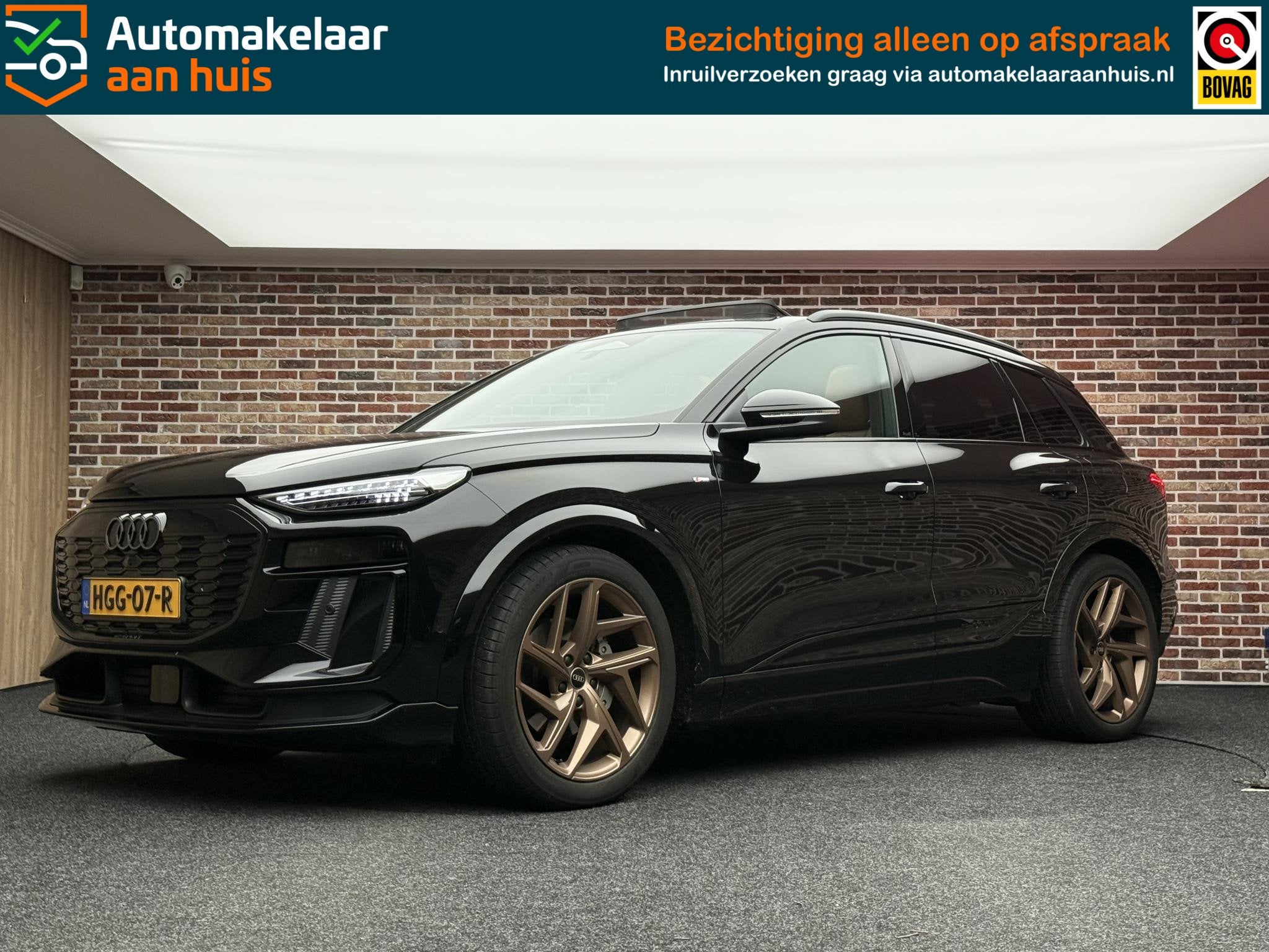 Audi Q6 e-tron Launch edition 83 kWh, Auto's, Dealer onderhouden, Gebruikt, Zwart, Origineel Nederlands