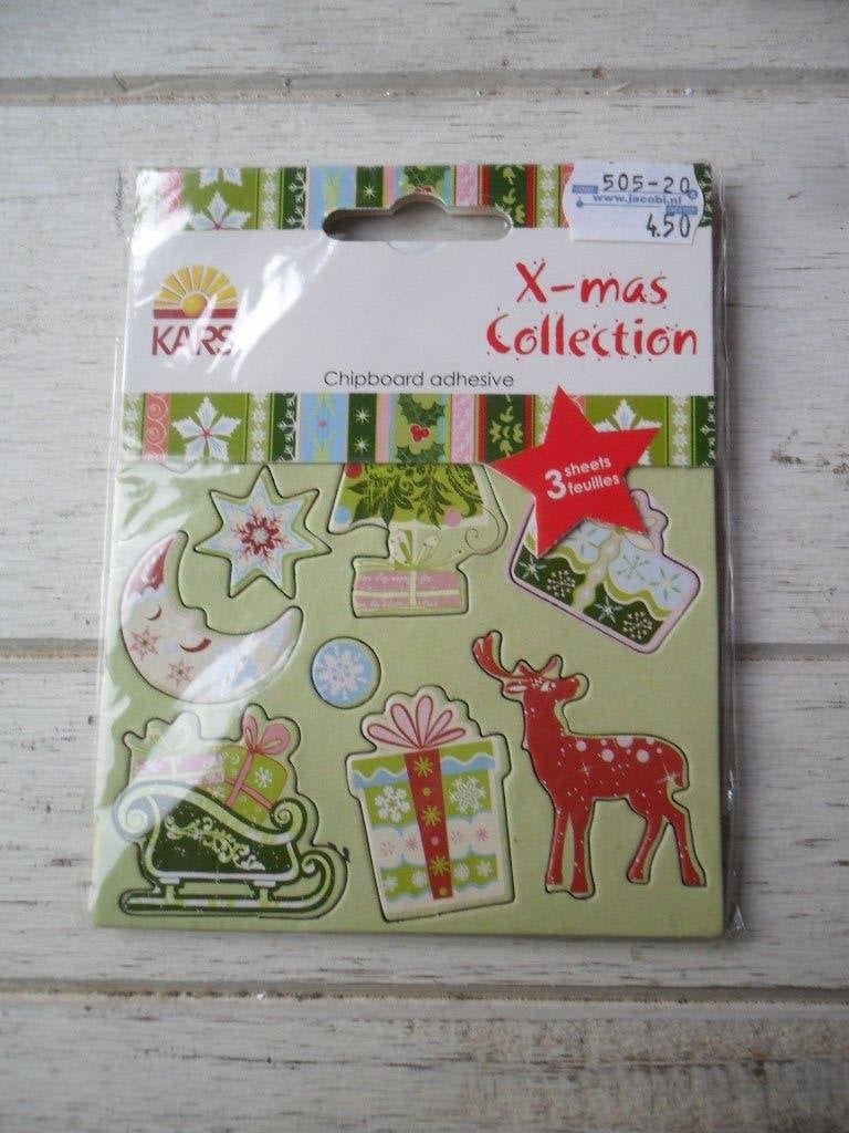 Kars X-Mas Chipboard Adhesive, Hobby en Vrije tijd, Kaarten | Zelf maken, Verzenden, Nieuw, Overige thema's, Overige typen