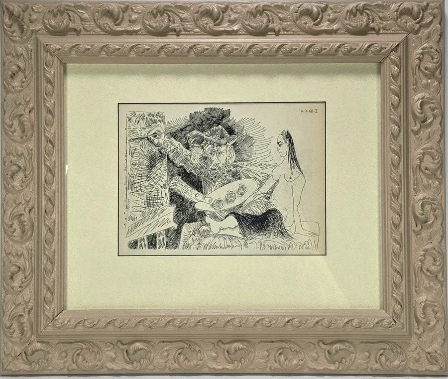 528. Pablo Picasso – Raphael & la Fornarina, latere druk, Antiek en Kunst, Kunst | Litho's en Zeefdrukken, Ophalen, Portret en Figuren