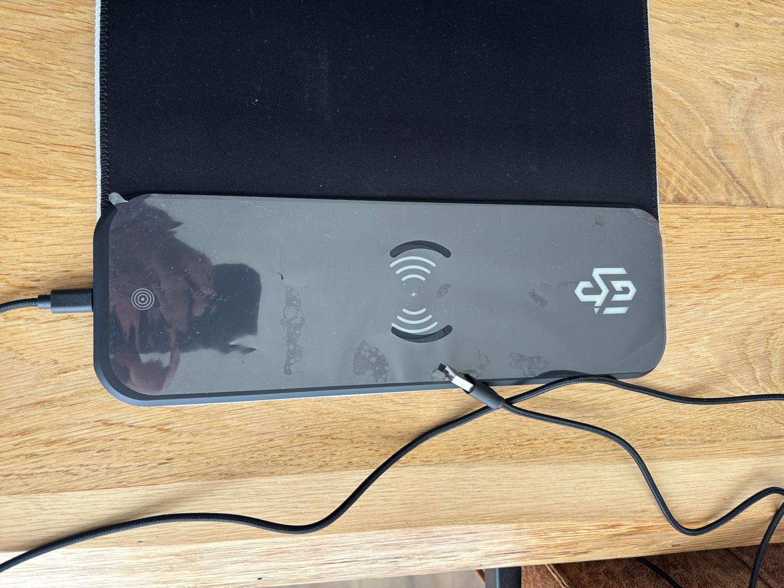 Gaming muismat 15W draadloos opladen + RGB verlichting 80x30, Ophalen of Verzenden, Gaming muismat, Nieuw