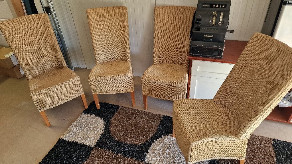 Rotan stoelen, Huis en Inrichting, Stoelen, Ophalen, Gebruikt, Bruin, Vier