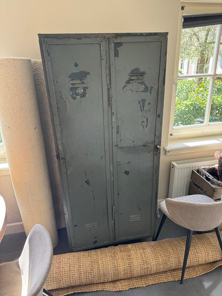 Antieke leger locker - Industriële kast, Ophalen of Verzenden