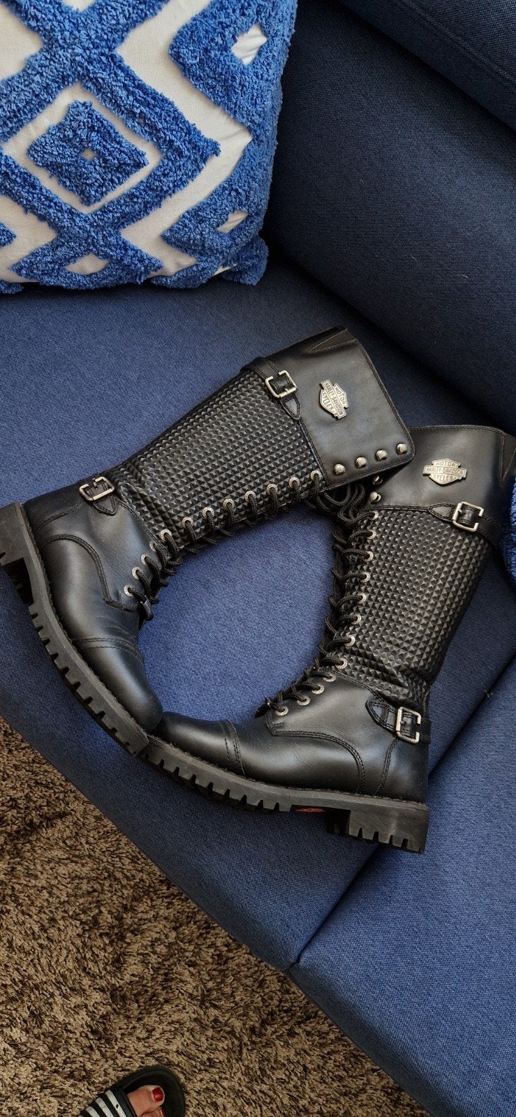Harley-Davidson, Ophalen, Hoge laarzen, Zwart, Zo goed als nieuw