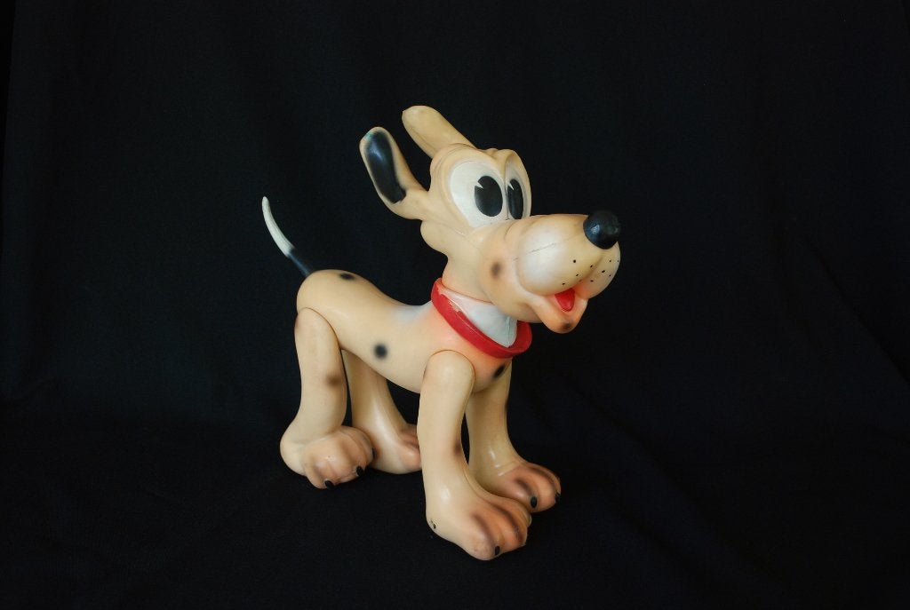Walt Disney Vintage ​hond Pluto Rubber Speelgoed 1960's, Ophalen of Verzenden