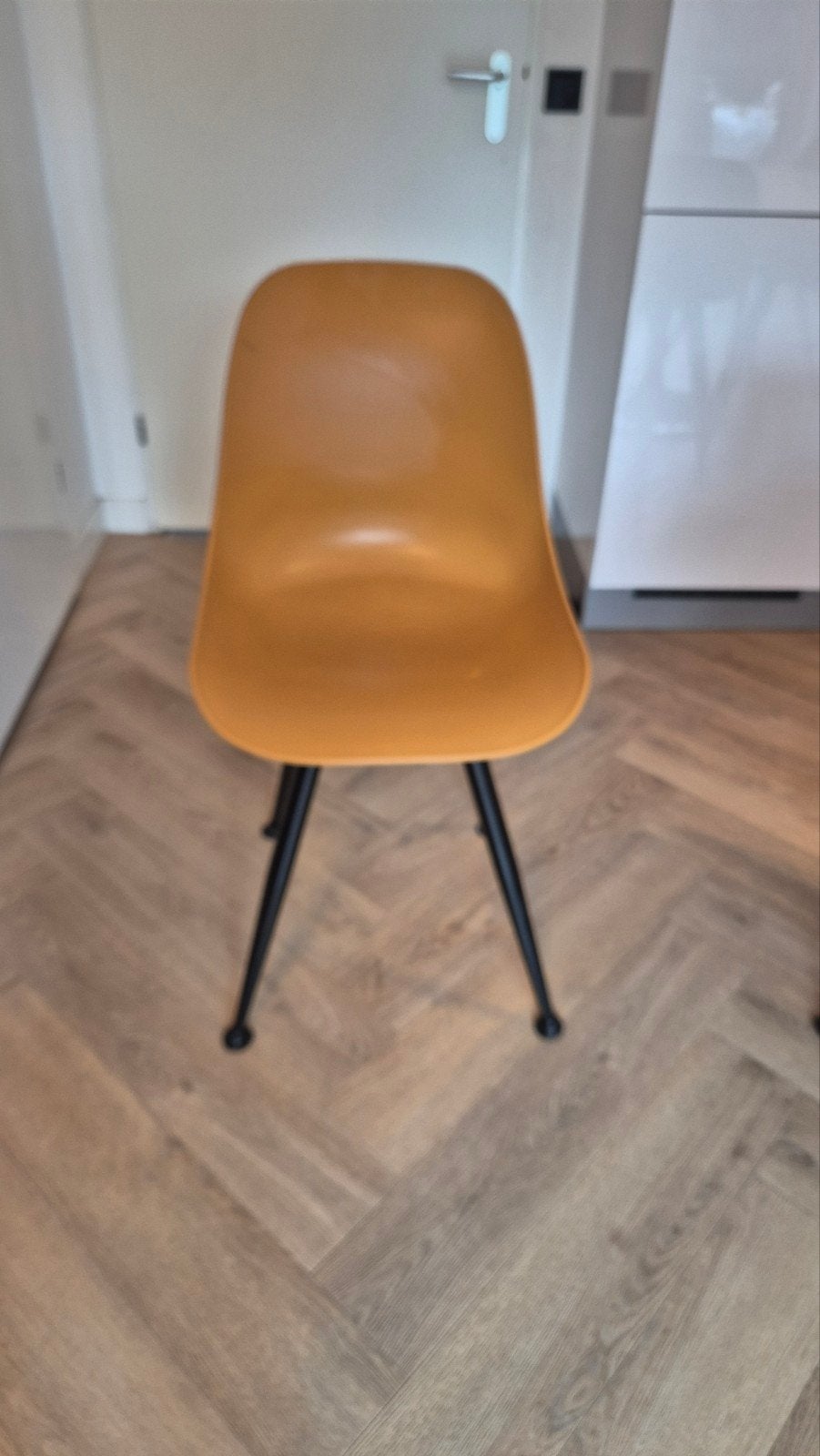 LABEL51 Monza Eetkamerstoelen - Okergeel - 6 stuks, Ophalen, Kunststof, Overige kleuren, Zo goed als nieuw