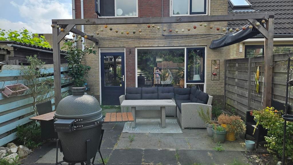 Pergola muurbevestiging 5.00x3.00m incl. Nesling Schaduwdoek, Tuin en Terras, Overkappingen, Ophalen, Gebruikt, Overige typen