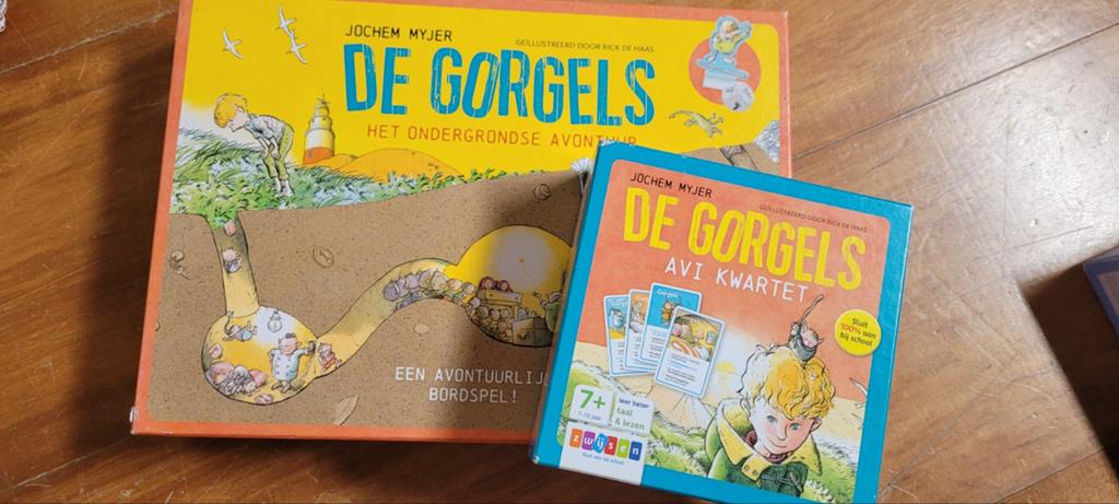 De Gorgels: Bordspel & Kwartet - 2 spellen, Een of twee spelers, Ophalen of Verzenden, Gebruikt, Jochem Myjer
