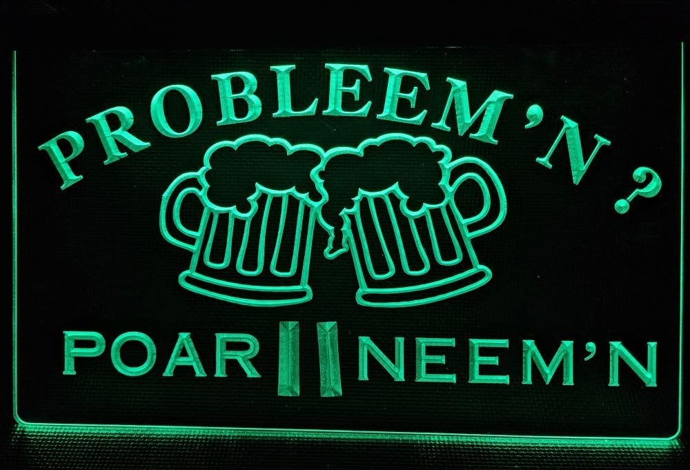 Probleemn Poar Neemn groen led ledlamp reclame lamp deco, Info@deconoord.nl, Deco Noord, Nieuw, Ophalen of Verzenden