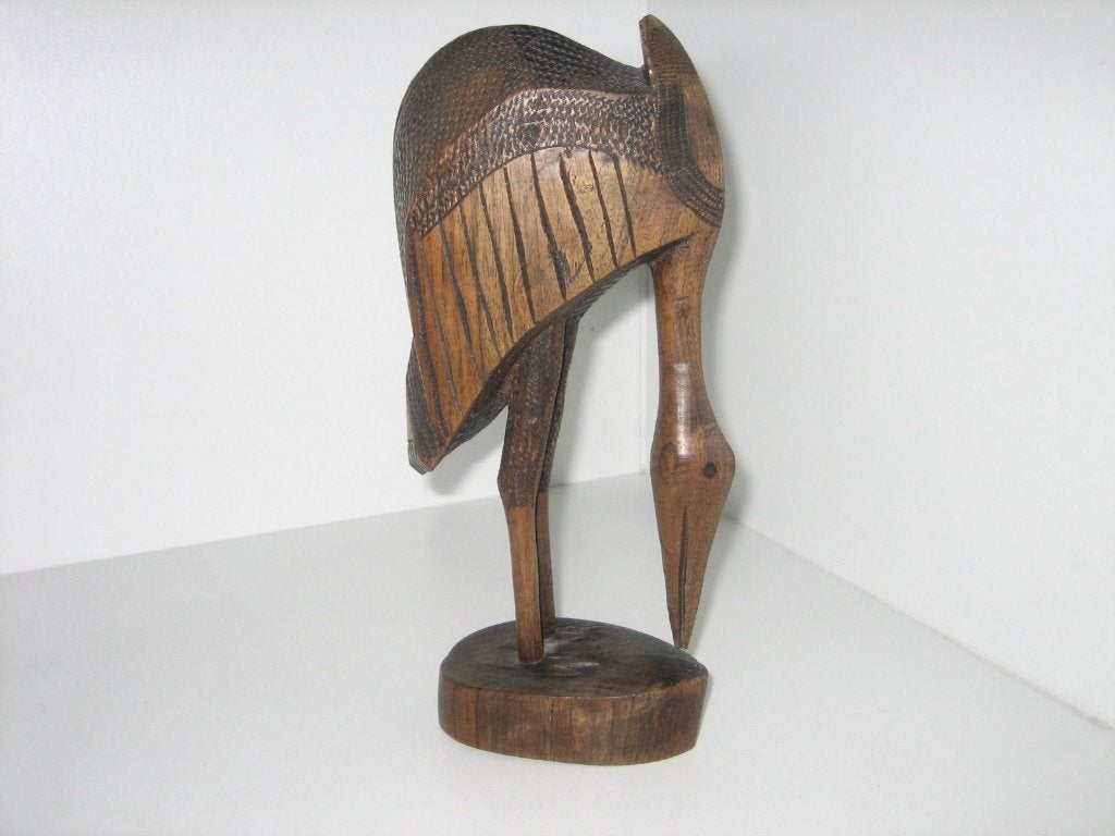 TE KOOP: fraaie handgestoken loopvogel, Antiek en Kunst, Kunst | Beelden en Houtsnijwerken, Ophalen of Verzenden, Oceanië, Houtsnijwerk