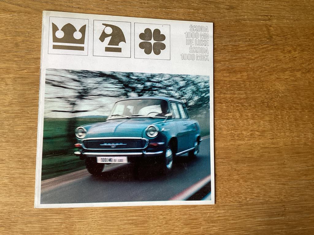 Skoda 1000 MB De Luxe brochure (1968), Ophalen of Verzenden, Zo goed als nieuw, Overige merken