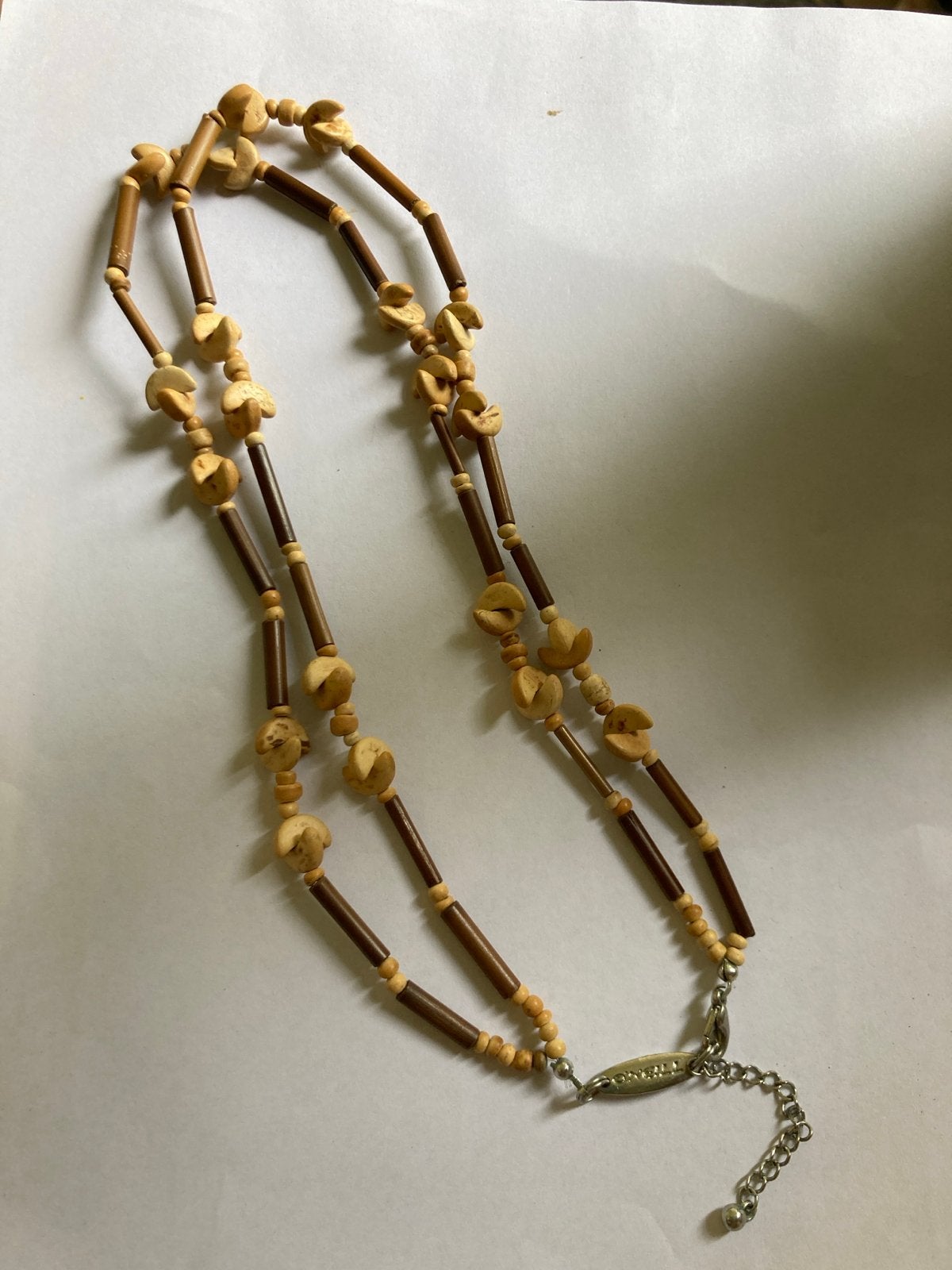 O'Neill Surfers Ketting Hout - Strandstijl boho bohemian, Sieraden, Tassen en Uiterlijk, Kettingen, Overige materialen, Bruin