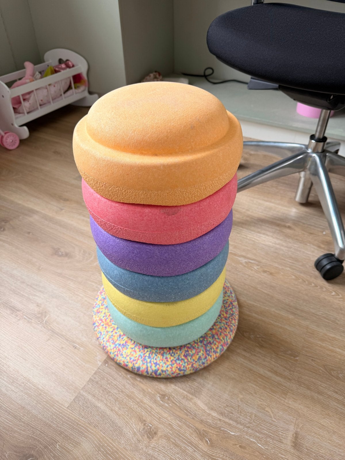 Stapelstein Super Confetti Rainbow + 2 houten planken, Ophalen of Verzenden, Gebruikt, Overige merken