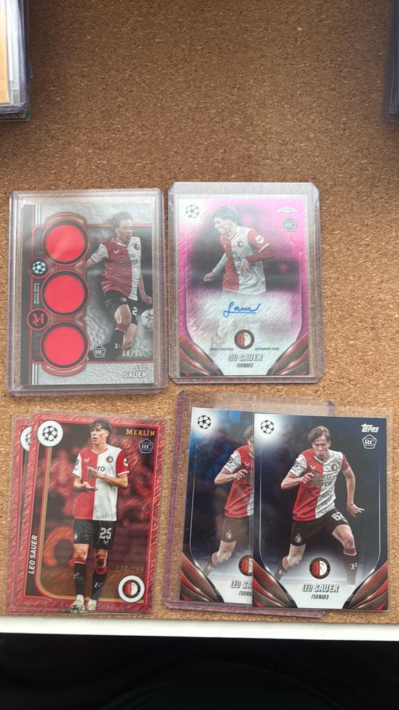 Leo Sauer Feyenoord Voetbal Kaarten Collectie, Ophalen of Verzenden, Zo goed als nieuw, Feyenoord, Spelerskaart