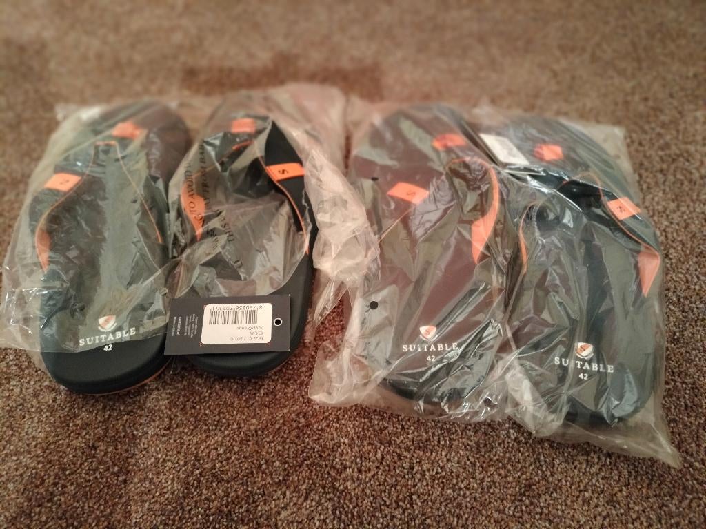 Heren badslippers (NIEUW), Ophalen of Verzenden, Overige maten, Zwart