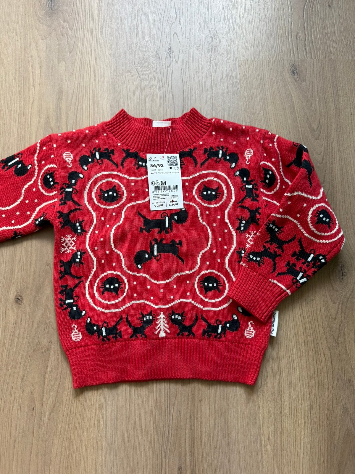 Takkie Siepie kersttrui rood 86-92 kerst trui jongen meisje, Jongen of Meisje, Trui of Vest, Nieuw, Ophalen of Verzenden