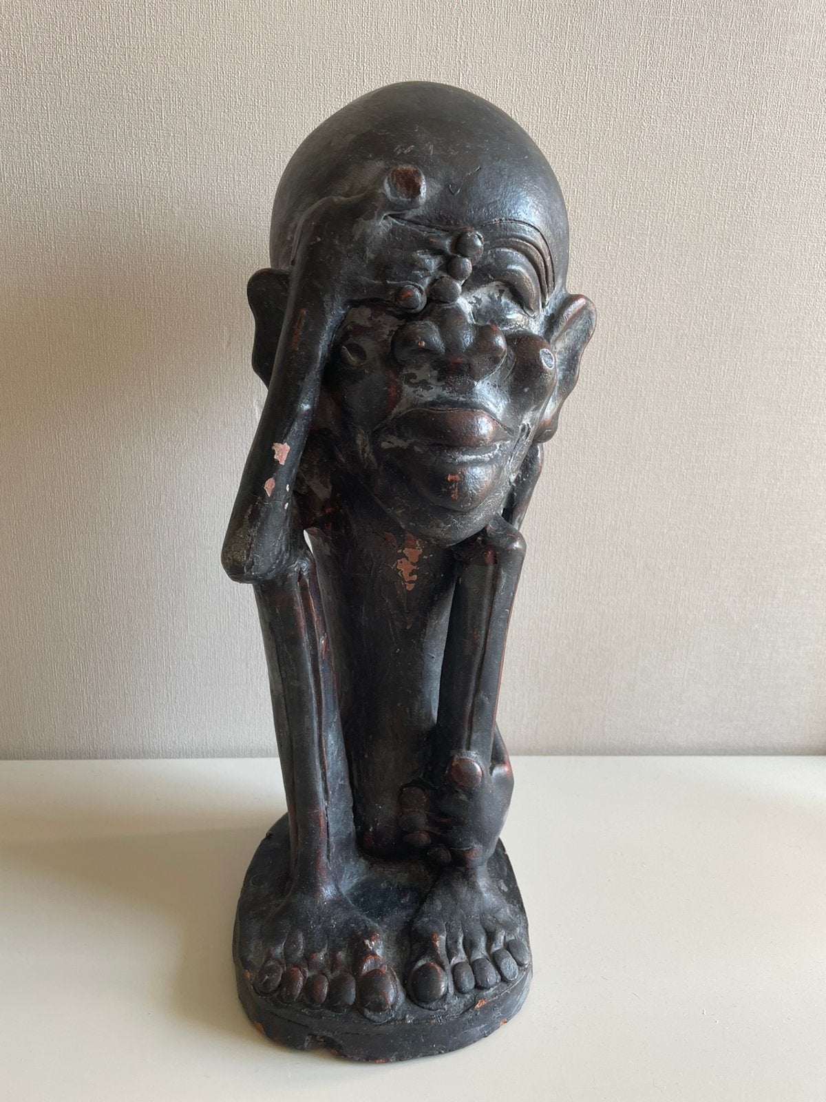 Expressief Afrikaans Sculptuur - Vintage keramiek - 35 cm., Steen/keramiek, Bruin, Afrika, Handgemaakt