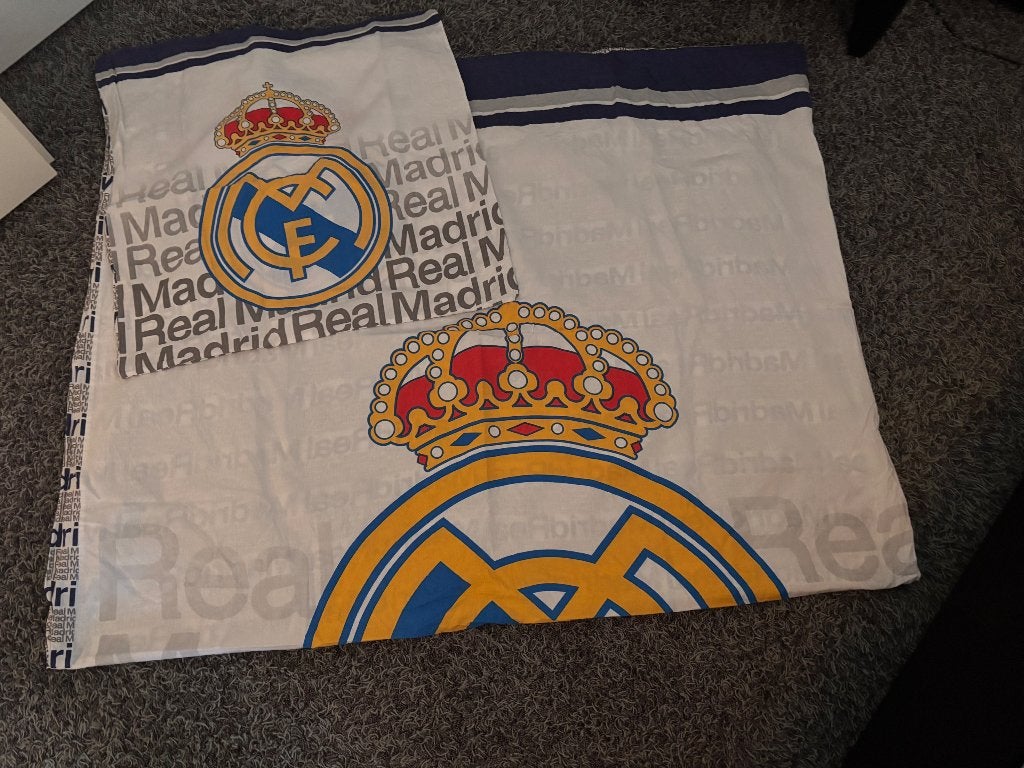 Dekbedovertrek real Madrid 1 persoons, Ophalen, Zo goed als nieuw, Eenpersoons, Dekbedovertrek
