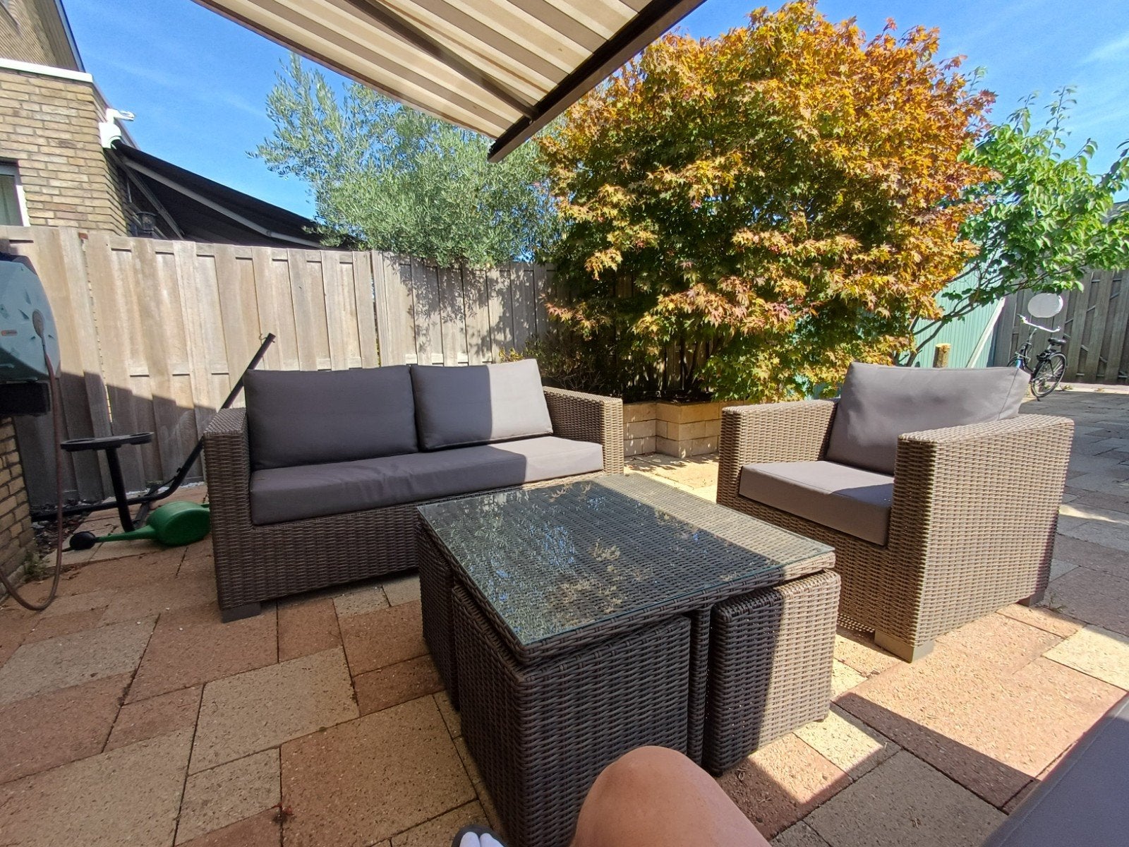 loungeset met salontafel, Ophalen, 5 zitplaatsen, Gebruikt, Loungeset