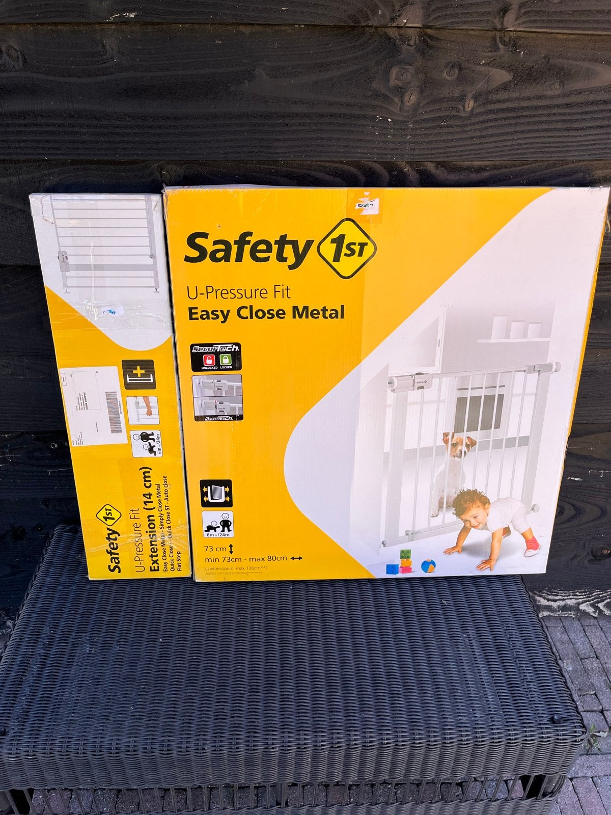 Safety 1st U-Pressure Fit Easy Close Metal Traphekje, Kinderen en Baby's, Traphekjes, Ophalen, Nieuw, 100 tot 115 cm, Klemhekje