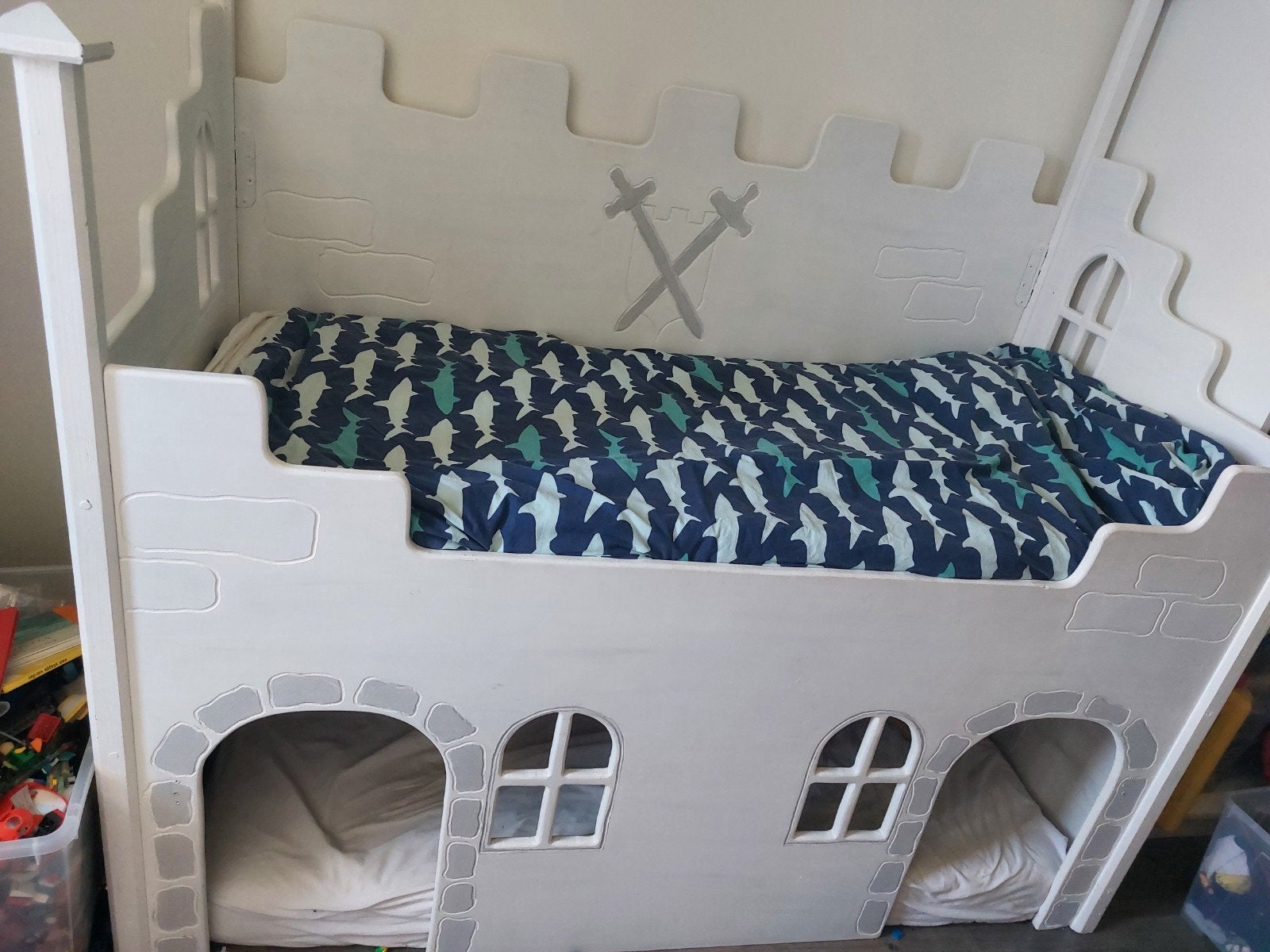 Leuk kasteel kinderbedje 76x156 cm met matras, Ophalen, Gebruikt
