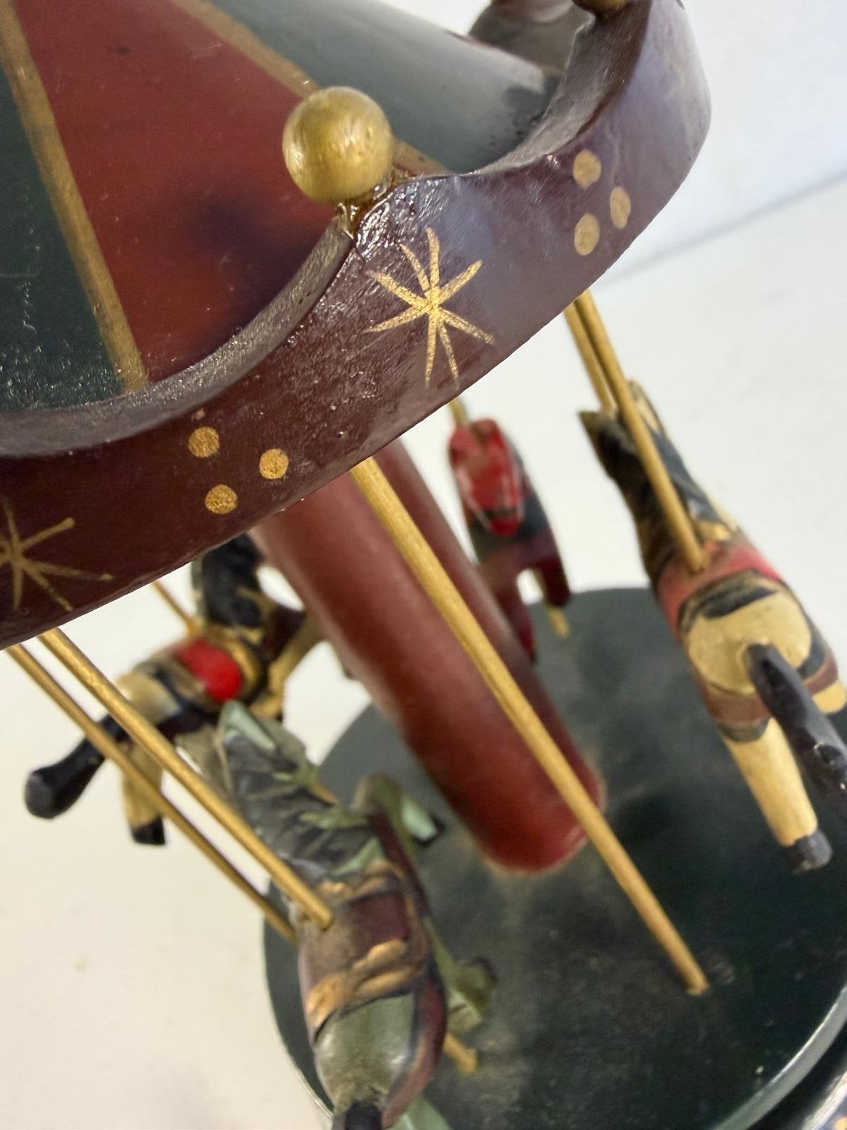 Houten carrousel met paardjes - Muziekdoosje, Ophalen of Verzenden