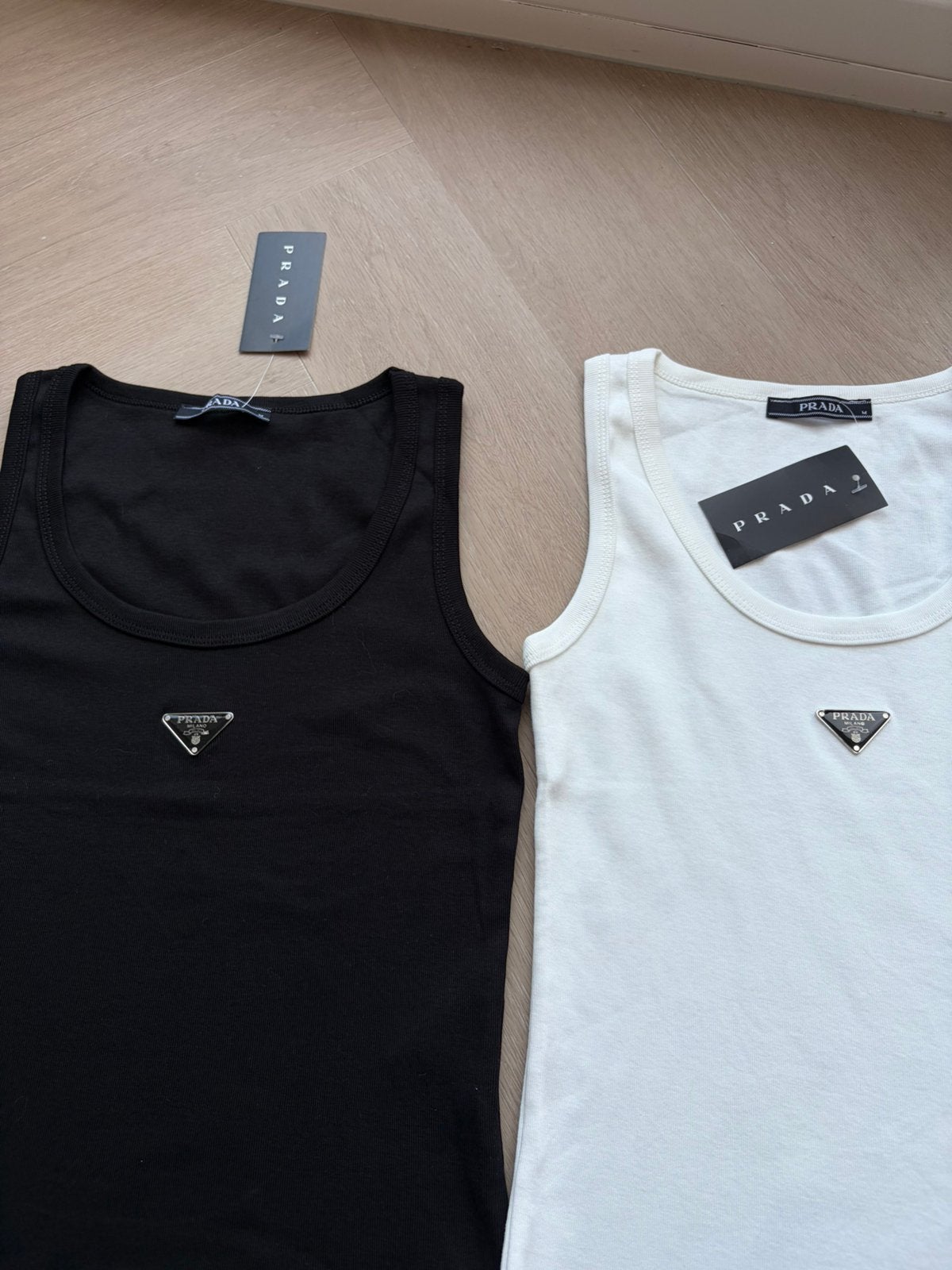 Prada tanktop - hemd wit en zwart S-M-L-XL, Wit, Maat 46/48 (XL) of groter, Nieuw, Ophalen of Verzenden