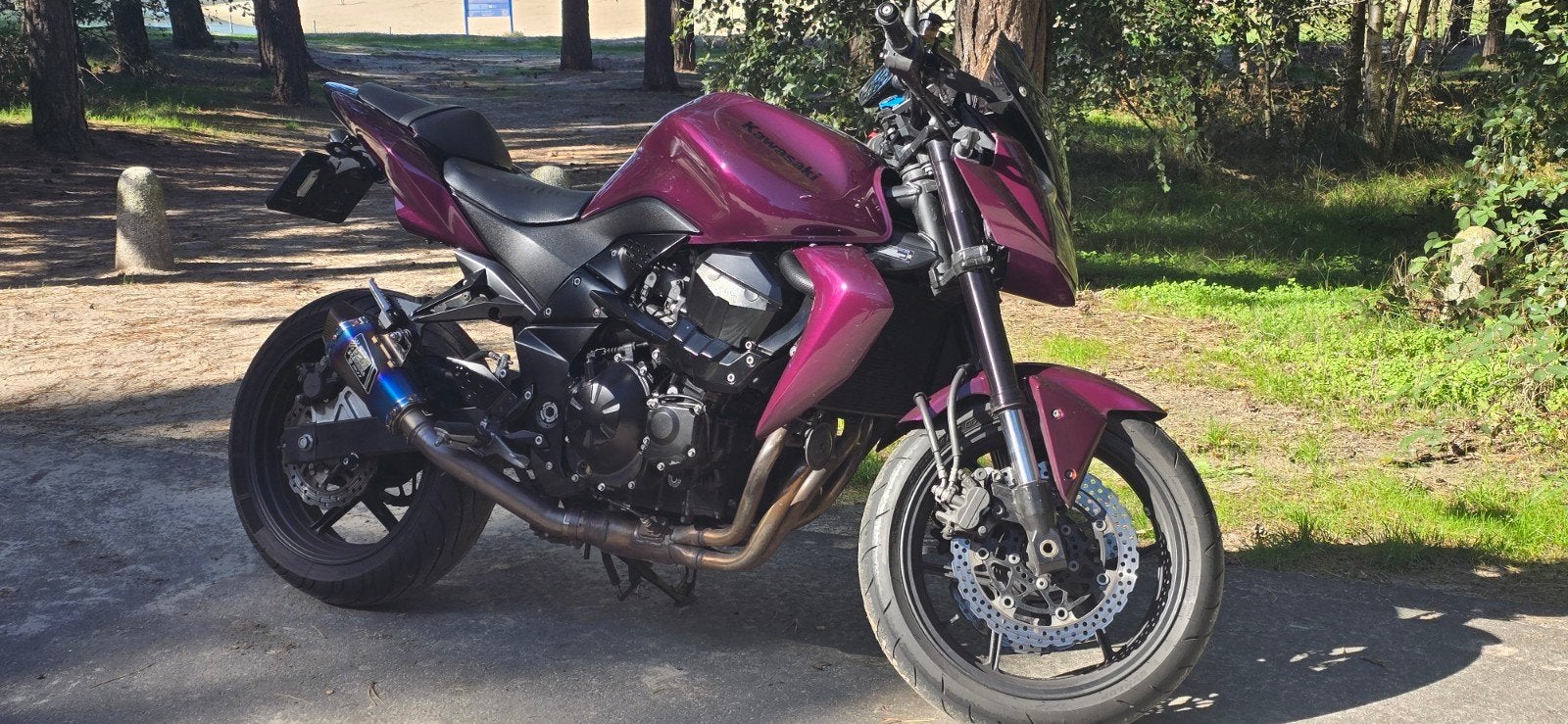 kawasaki z750 2007 paars/zwart, 750 cc, Sportuitlaat, 4 cilinders, Motorrijbewijs A