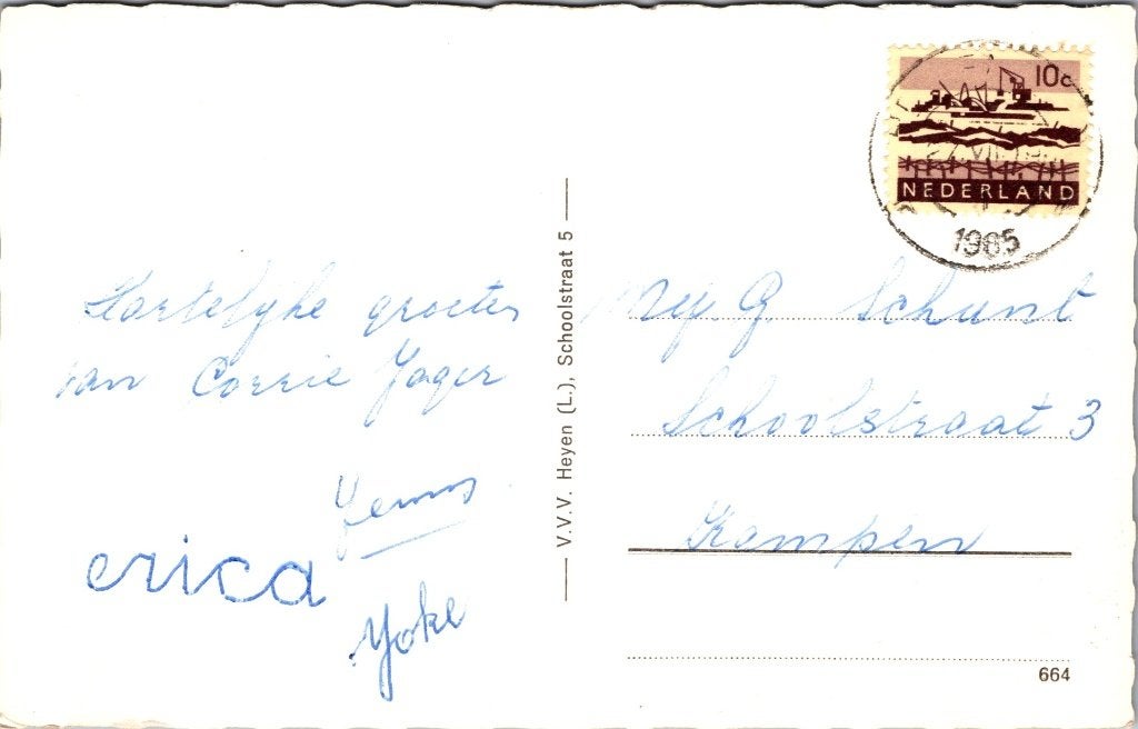 Heijen - 5 oude ansichtkaarten, Verzamelen, Verzenden, 1960 tot 1980, Gelopen, Limburg