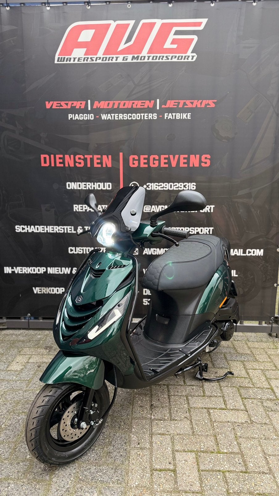 ZGAN️ Piaggio Zip E4 brom 4-takt Jaguar green GRATIS BEZORGD, Fietsen en Brommers, Maximaal 45 km/u, Zip, Zo goed als nieuw, Benzine
