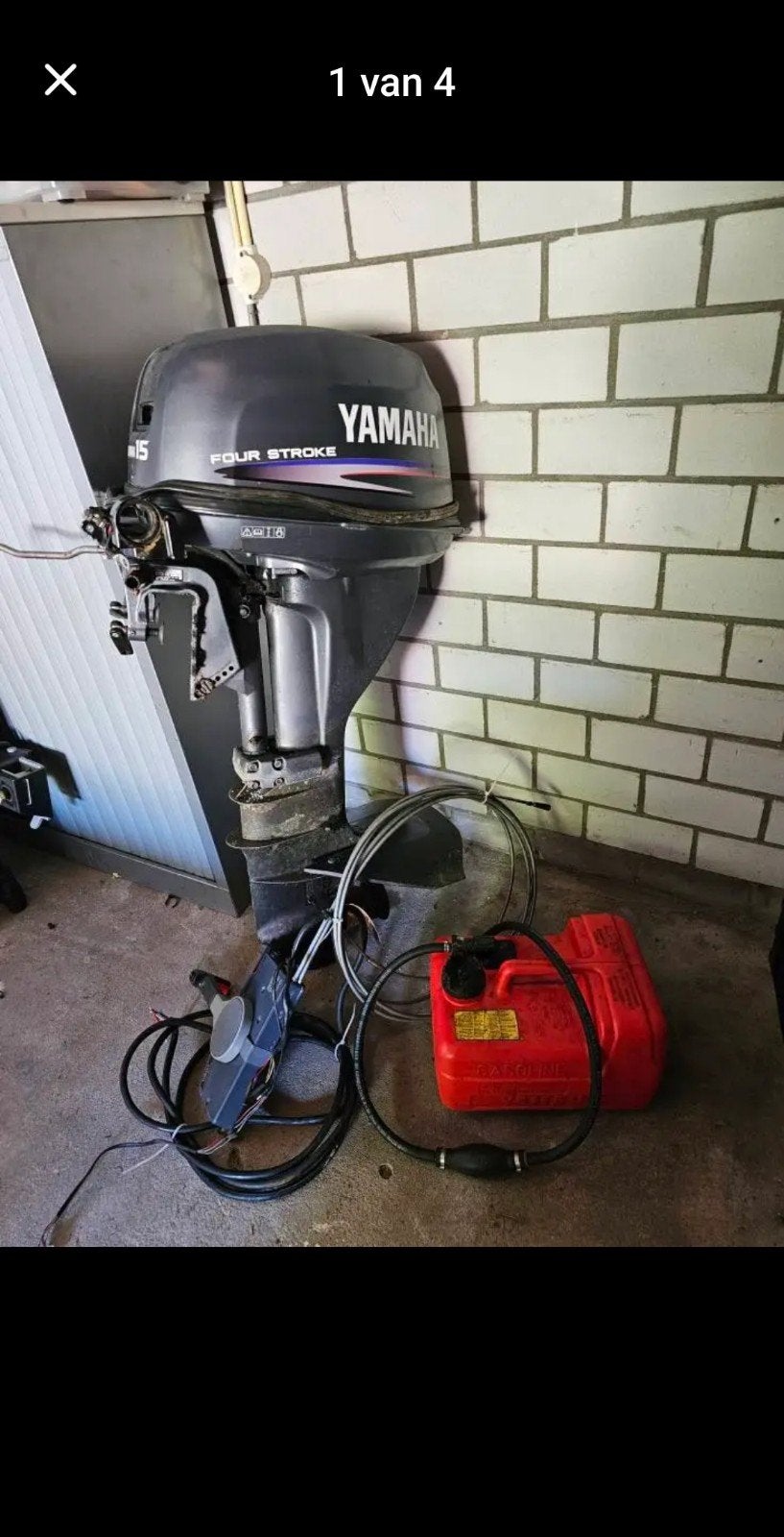 Yamaha F15AEH Langstaart Buitenboordmotor met toebehoren, Watersport en Boten, Ophalen, 10 tot 30 pk, Gebruikt, Viertaktmotor