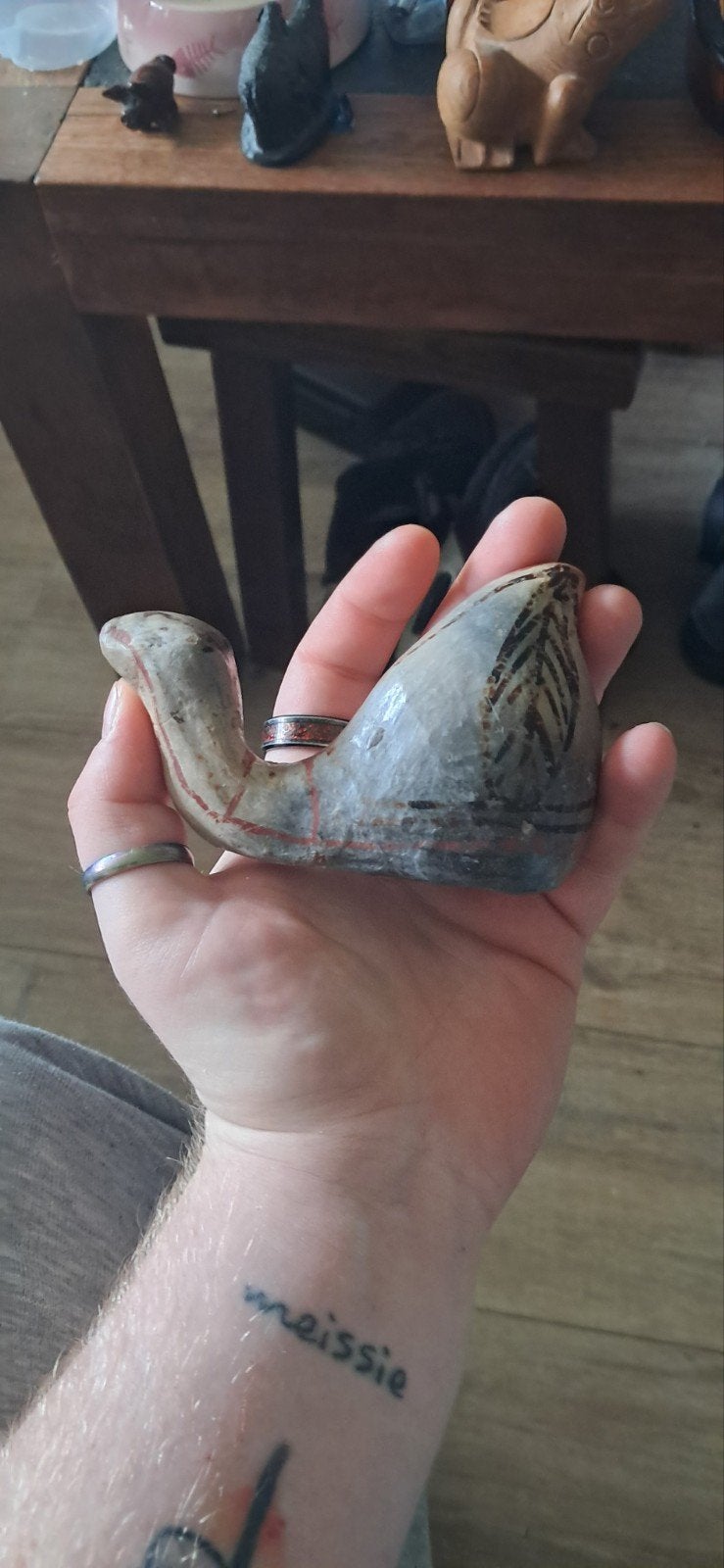 Decoratieve handgemaakte kleipijp, Ophalen of Verzenden