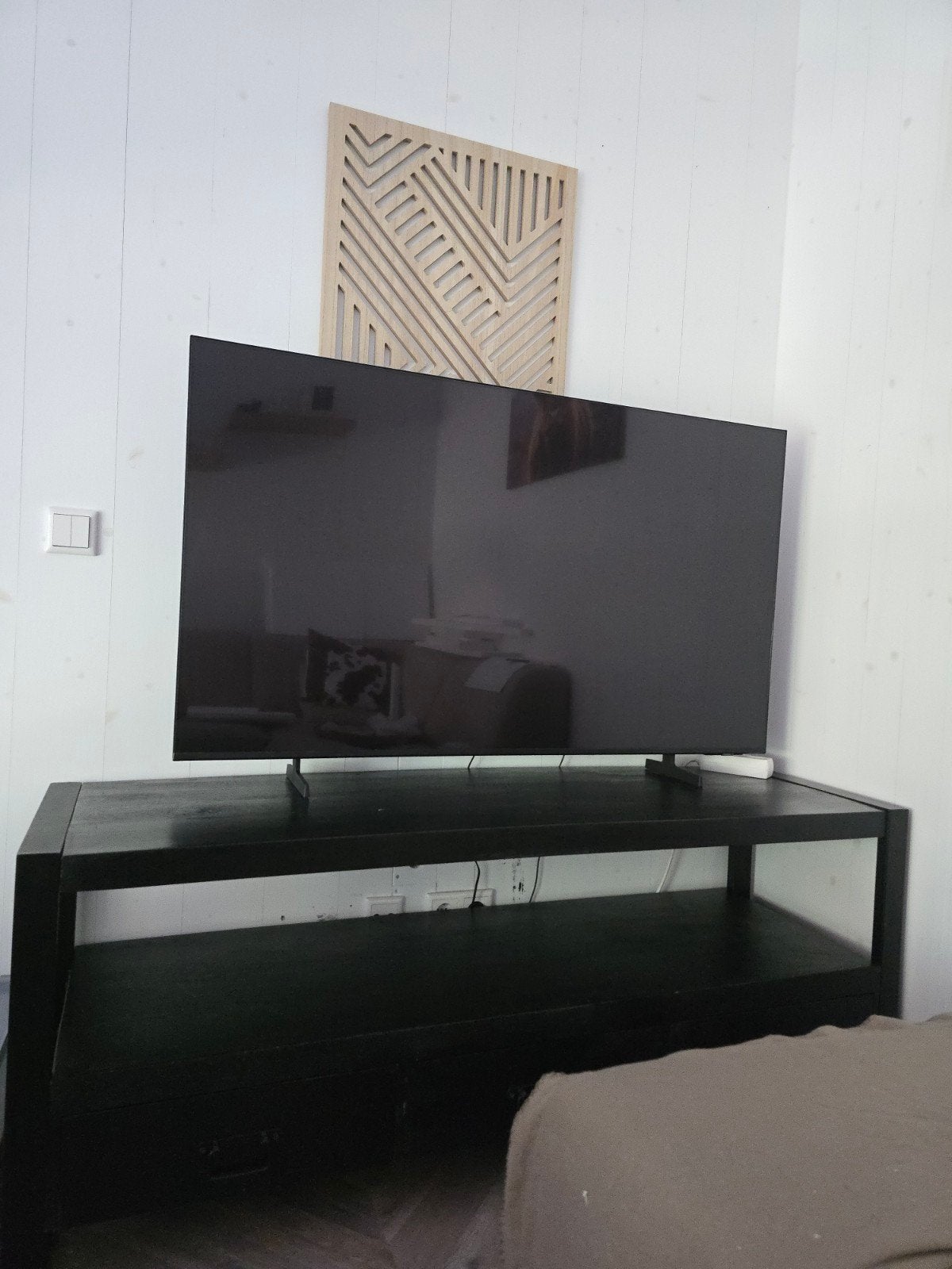 Mangohout tv meubel, Ophalen, 100 tot 150 cm, Zo goed als nieuw, Minder dan 100 cm