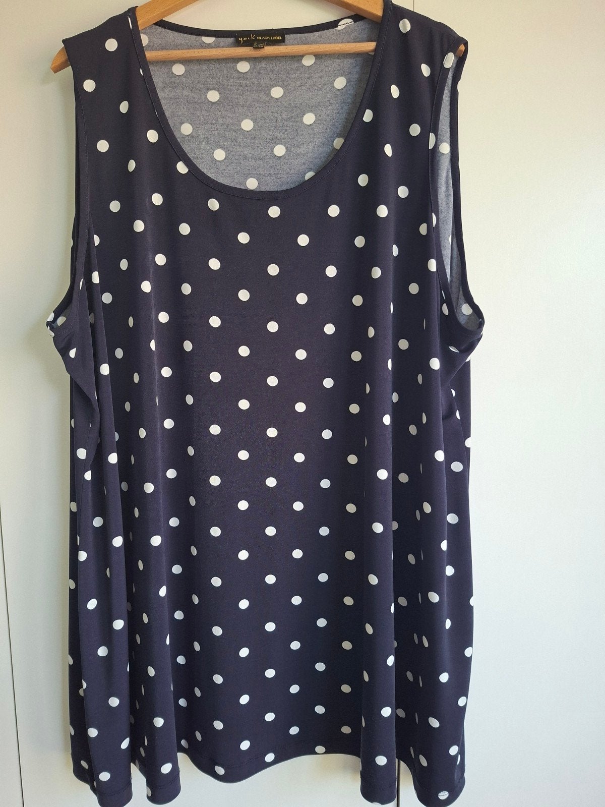 Yoek Black Label Polkadot Tuniek Maat 58/60 valt als 54/56, Blouse of Tuniek, Nieuw, Ophalen of Verzenden, Blauw