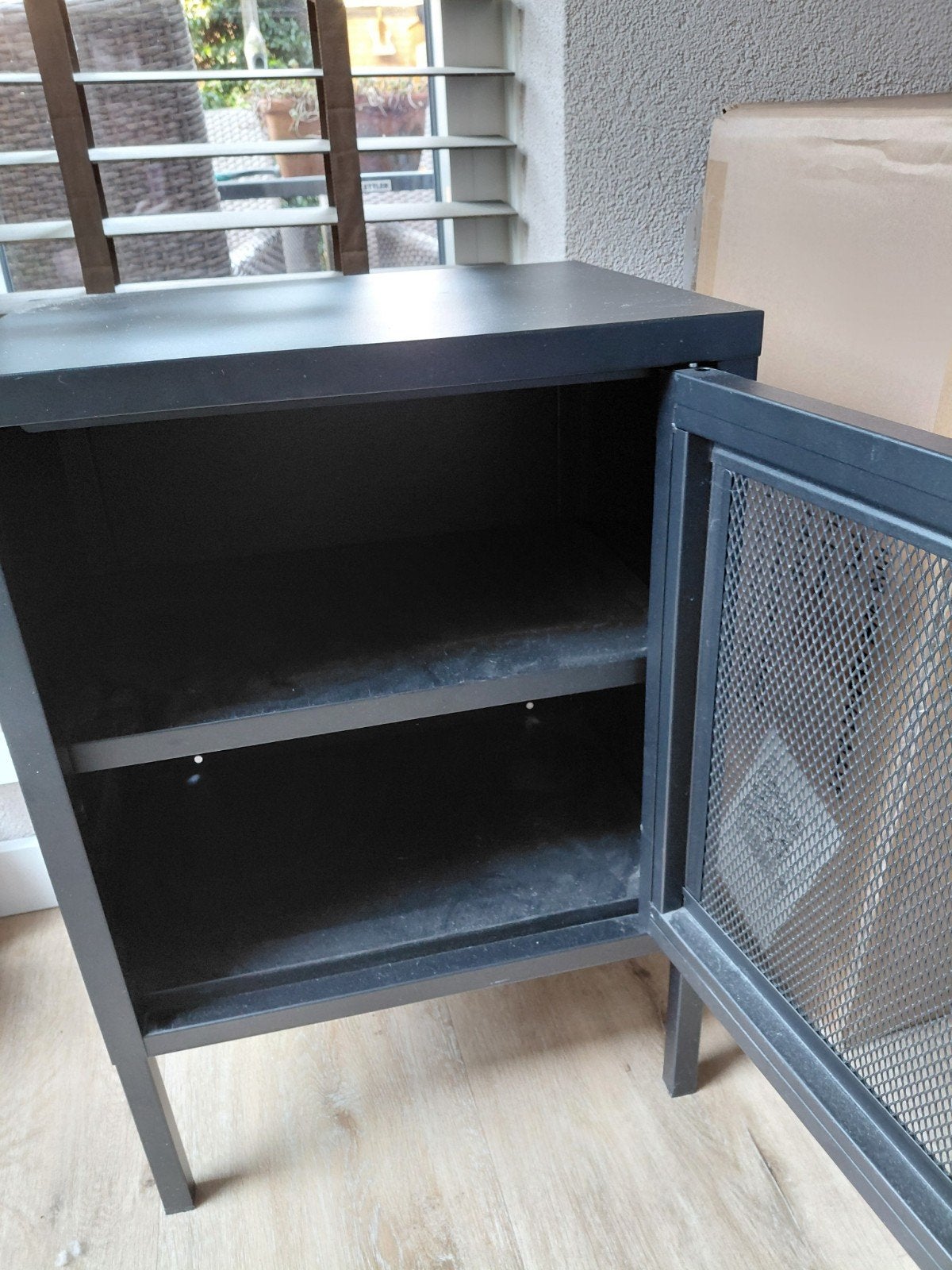 Industrieel zwart metalen kastje., Huis en Inrichting, Ophalen, Zo goed als nieuw