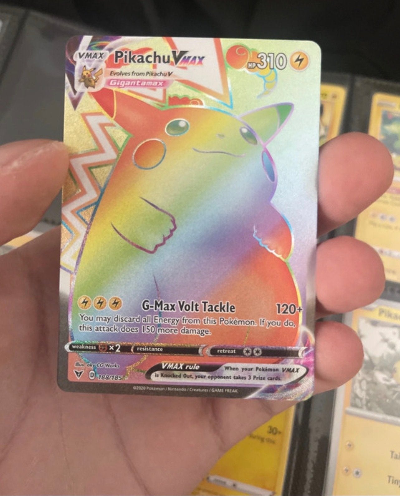 Pikachu VMAX Rainbow Rare Pokémon Kaart (188/185), Hobby en Vrije tijd, Verzamelkaartspellen | Pokémon, Ophalen of Verzenden, Zo goed als nieuw