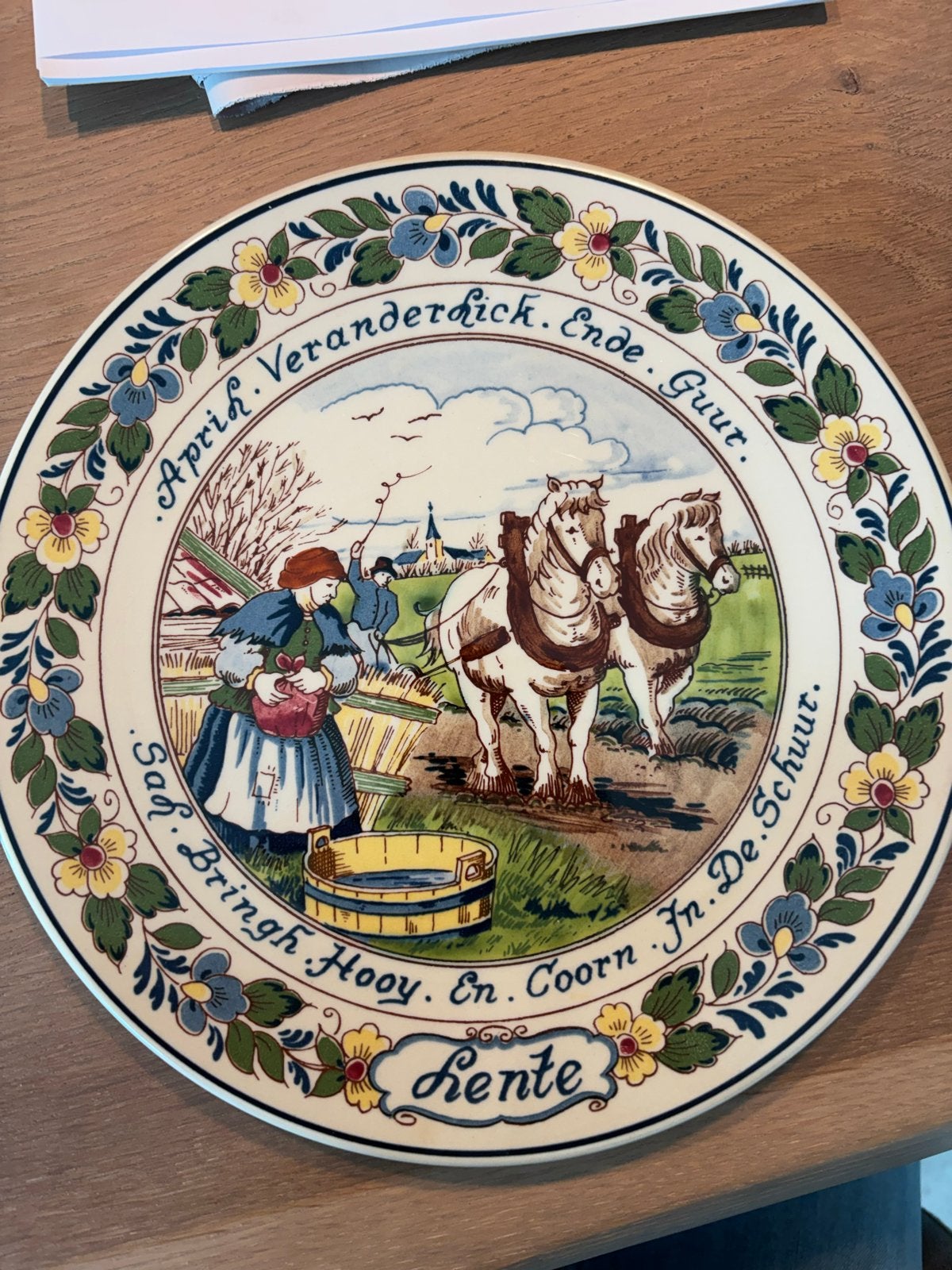 Delfsblauw Wandbord 'Lente' - Royal Goedewaagen Polychroom, Ophalen
