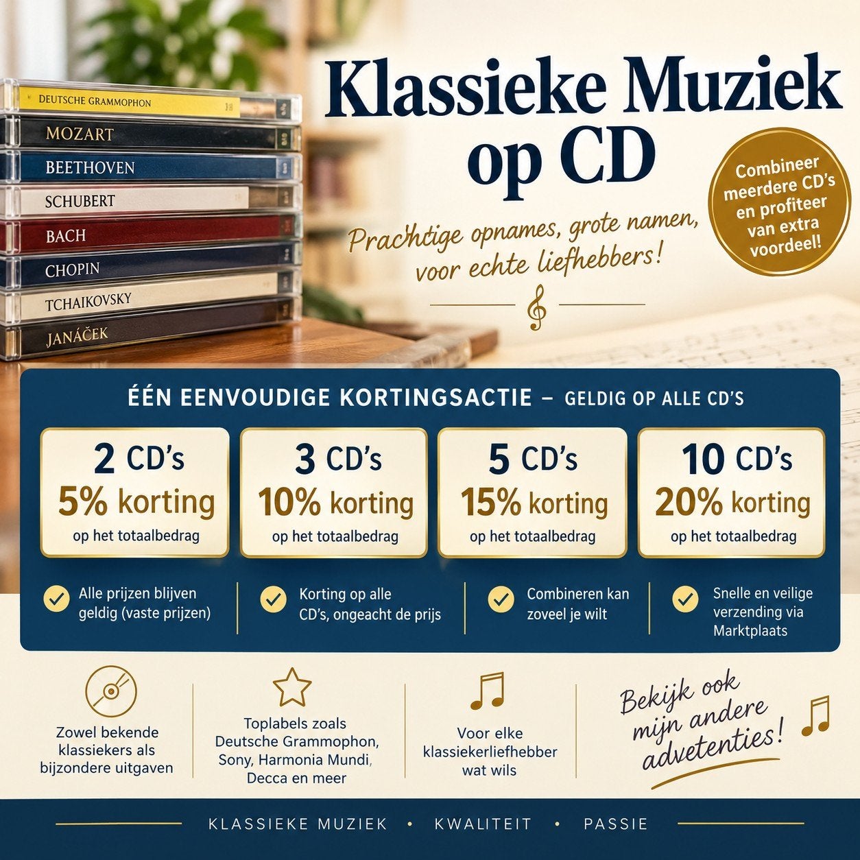 Grote collectie klassieke CD’s + tot 20% stapelkorting, Cd's en Dvd's, Ophalen of Verzenden, Zo goed als nieuw