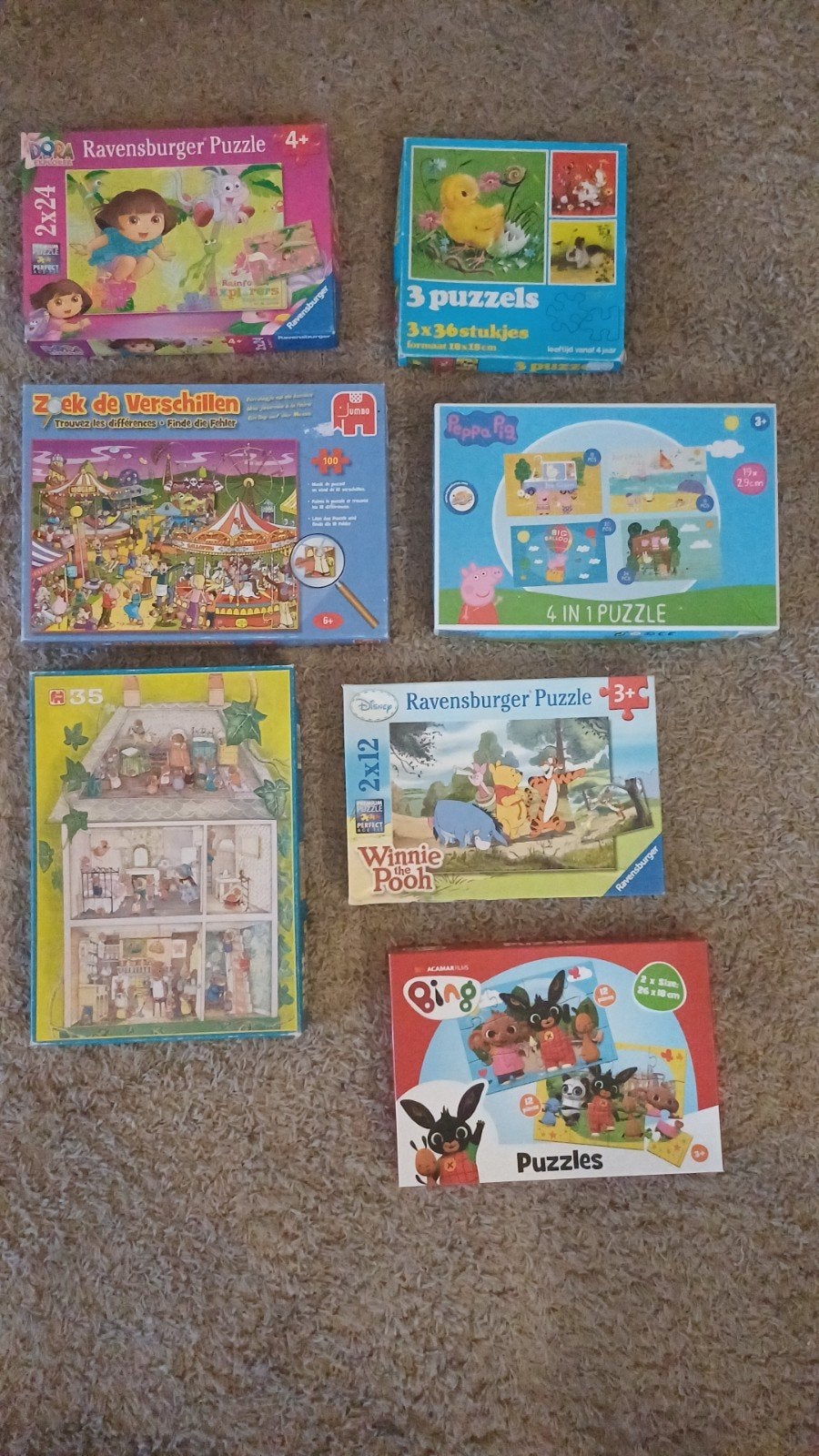 Puzzels: Winnie de Poeh, Bing, Peppa Pig, Dora, Kinderen en Baby's, Speelgoed | Kinderpuzzels, Ophalen, Minder dan 10 stukjes