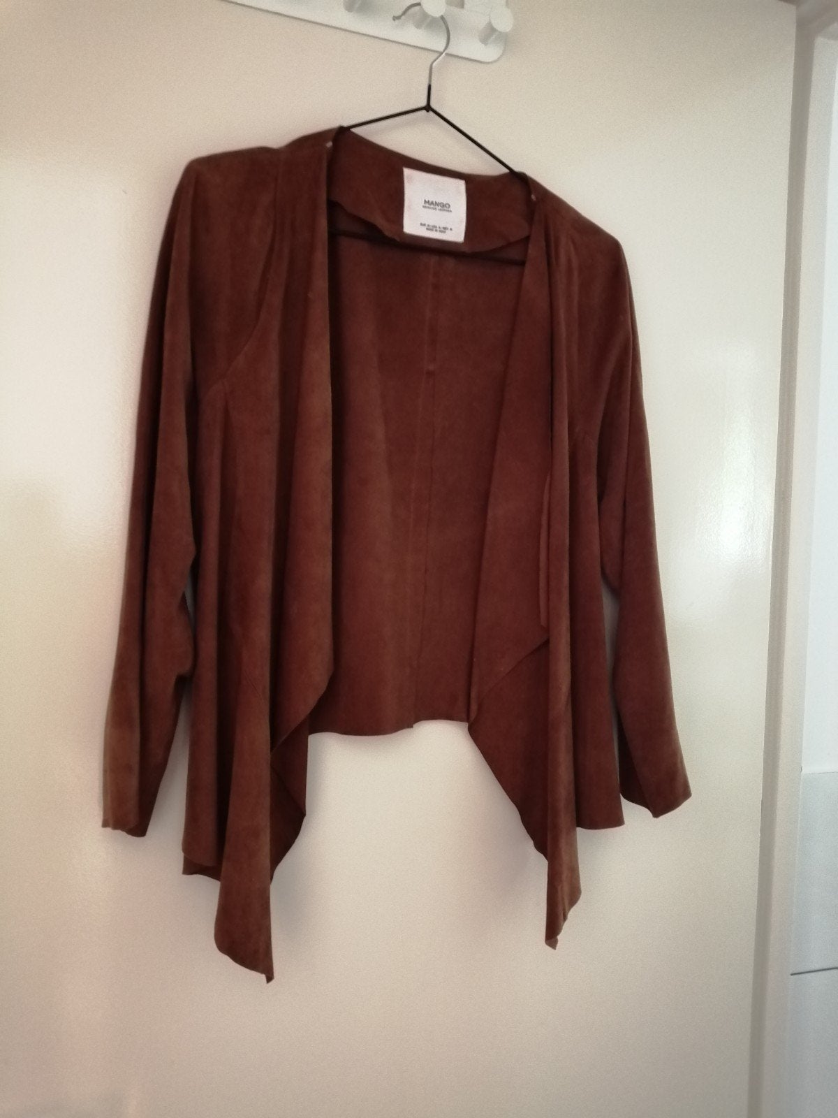 Mango Suede jasje dames Medium M cognac bruin, Ophalen, Zo goed als nieuw, Maat 38/40 (M), Bruin