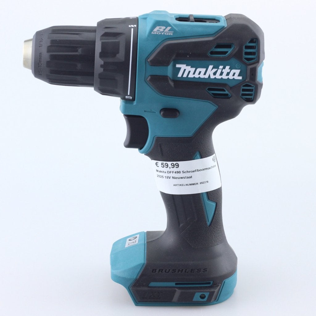 Makita DFF490 Schroef/boormachine 2025 18V Nieuwstaat, Makita, Zo goed als nieuw, Support@makita.com, Makita Corporation, 3-11-8, Sumiyoshi-cho, 
Anjo, Aichi 446-8502
Japan