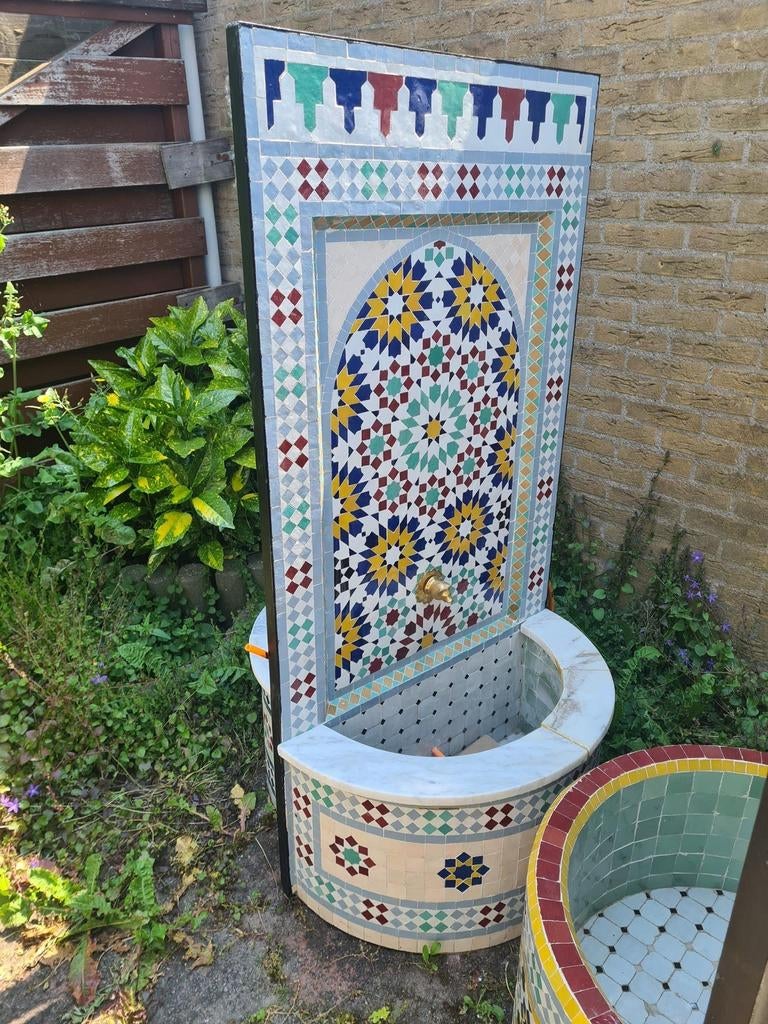 Origineel handvervaardigd Zellige Fontein uit Marokko Nieuw, Tuin en Terras, Waterpartijen en Fonteinen, Ophalen, Nieuw, Fontein