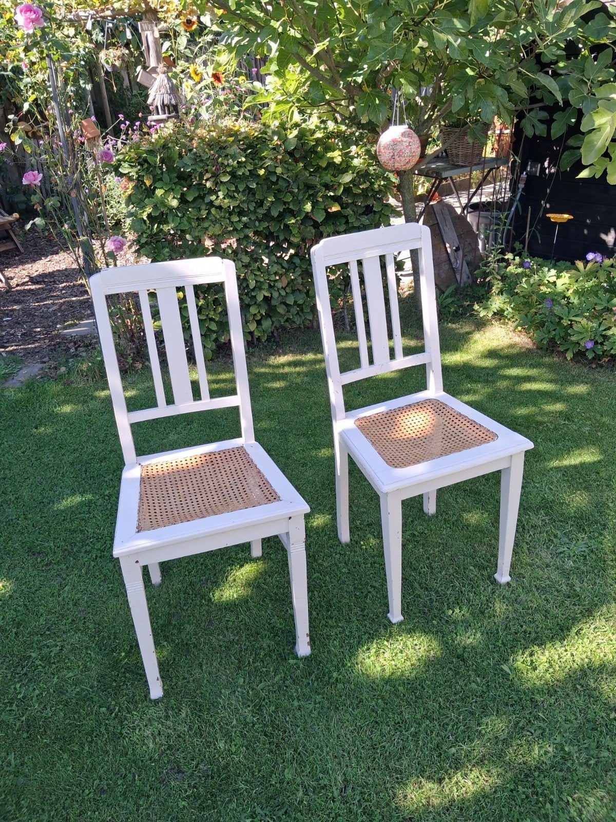 brocante stoelen, Huis en Inrichting, Ophalen, Gebruikt, Wit