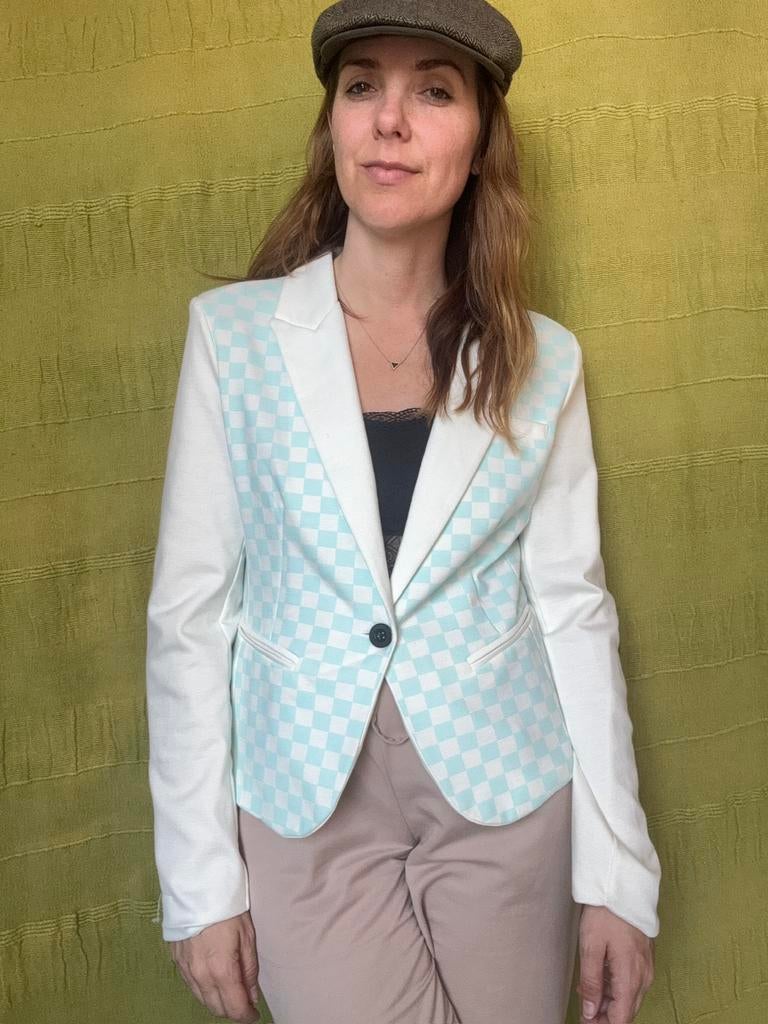 Vintage blazer / jasje - groen - mintgroen - 38/M, Maat 38/40 (M), Hgv, Hgv, Ophalen of Verzenden