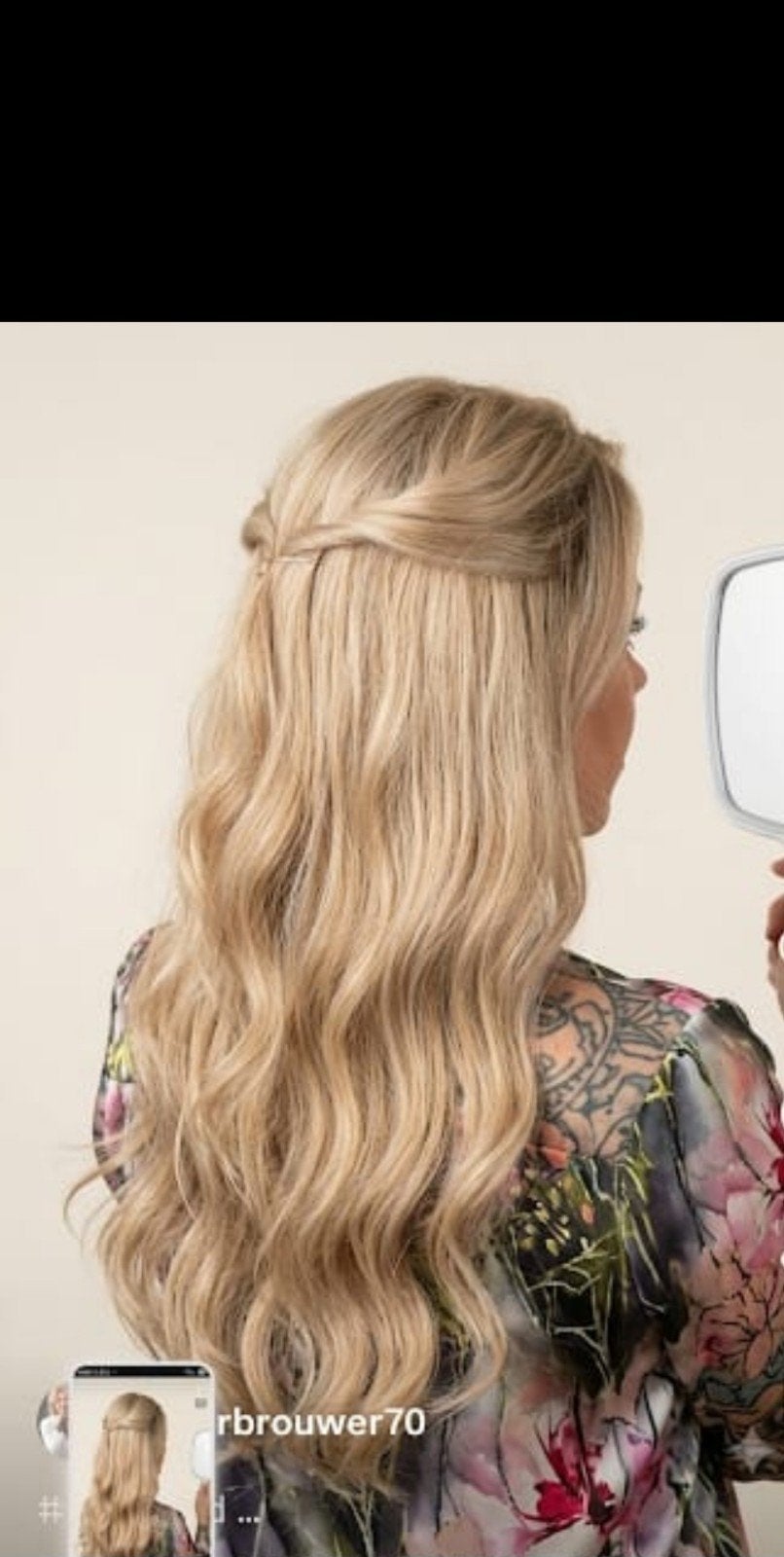 Haarstuk 100% echt haar met highlights, 70 cm, Ophalen of Verzenden
