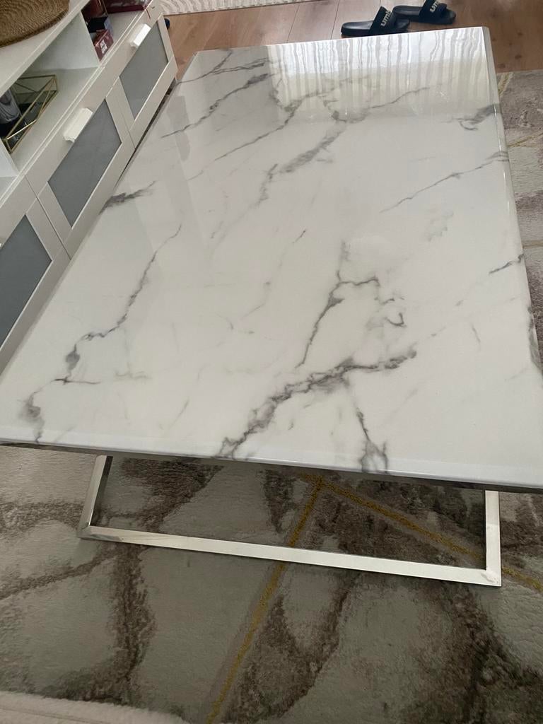 Marmeren tafel te koop – 130 x 80 cm, Huis en Inrichting, Tafels | Salontafels, 100 tot 150 cm, Zo goed als nieuw, Minder dan 50 cm