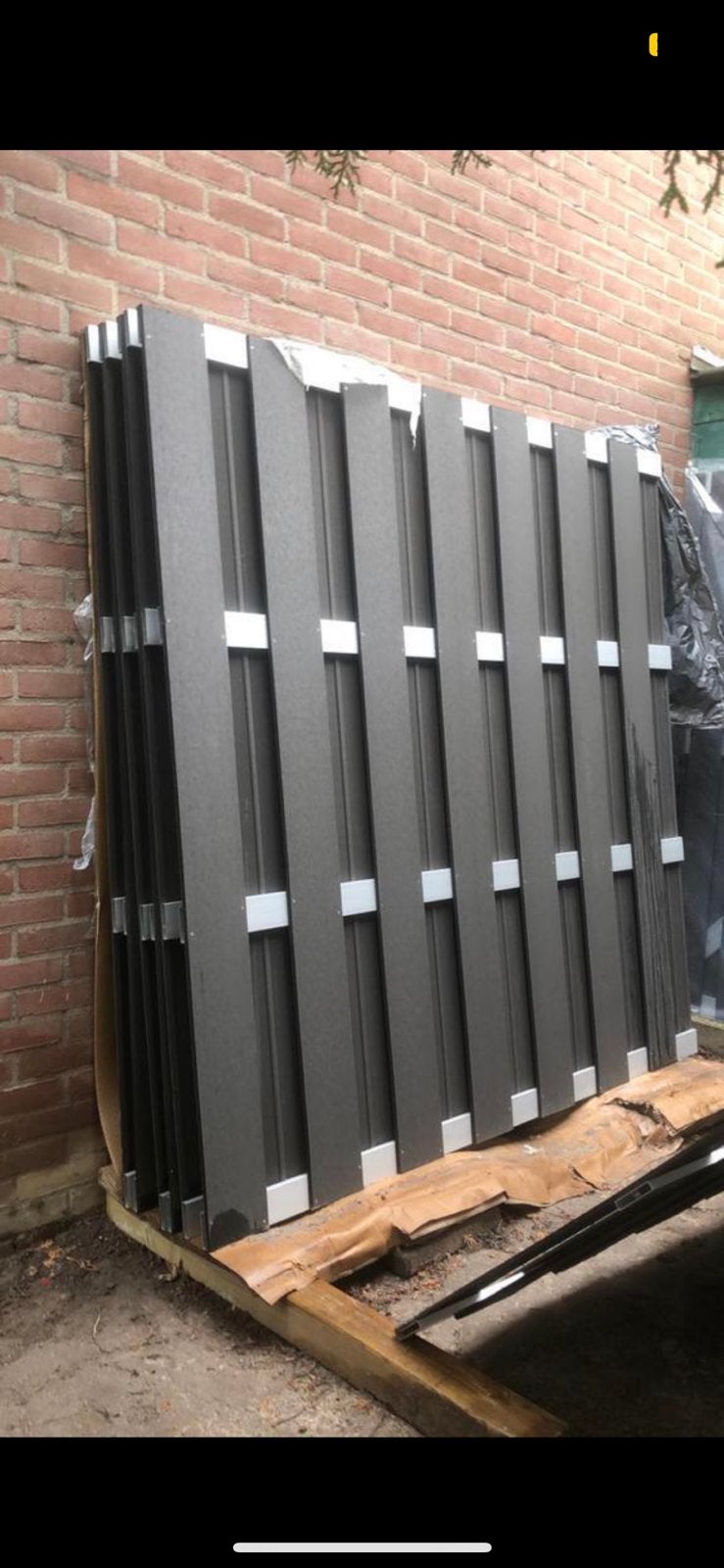 Antraciet schutting, Ophalen, Kunststof, 1 tot 2 meter, Minder dan 3 meter