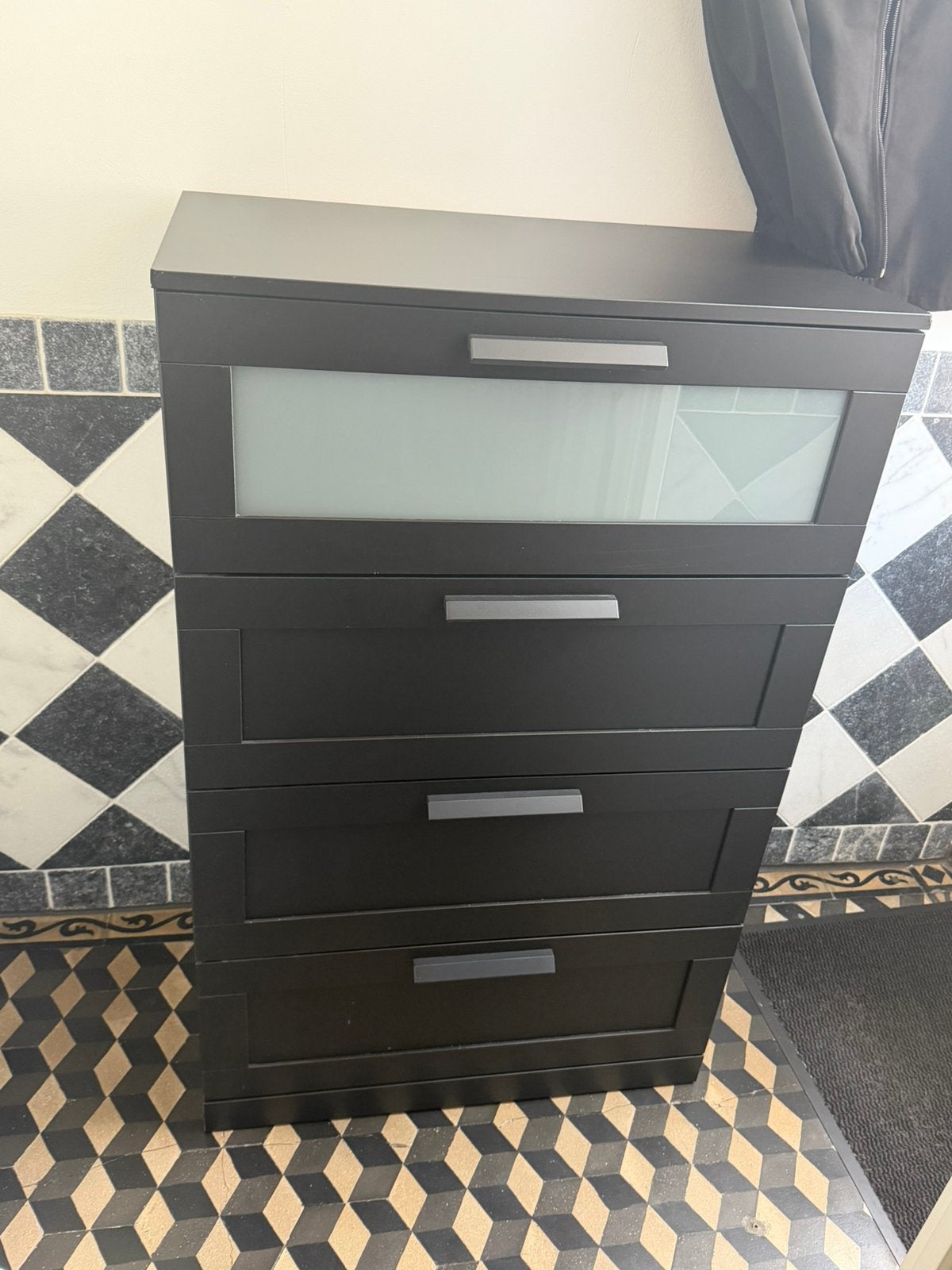 Ladekast Brimnes IKEA Zwart - 4 lades, Ophalen, BRIMNES, 50 tot 100 cm, Zo goed als nieuw