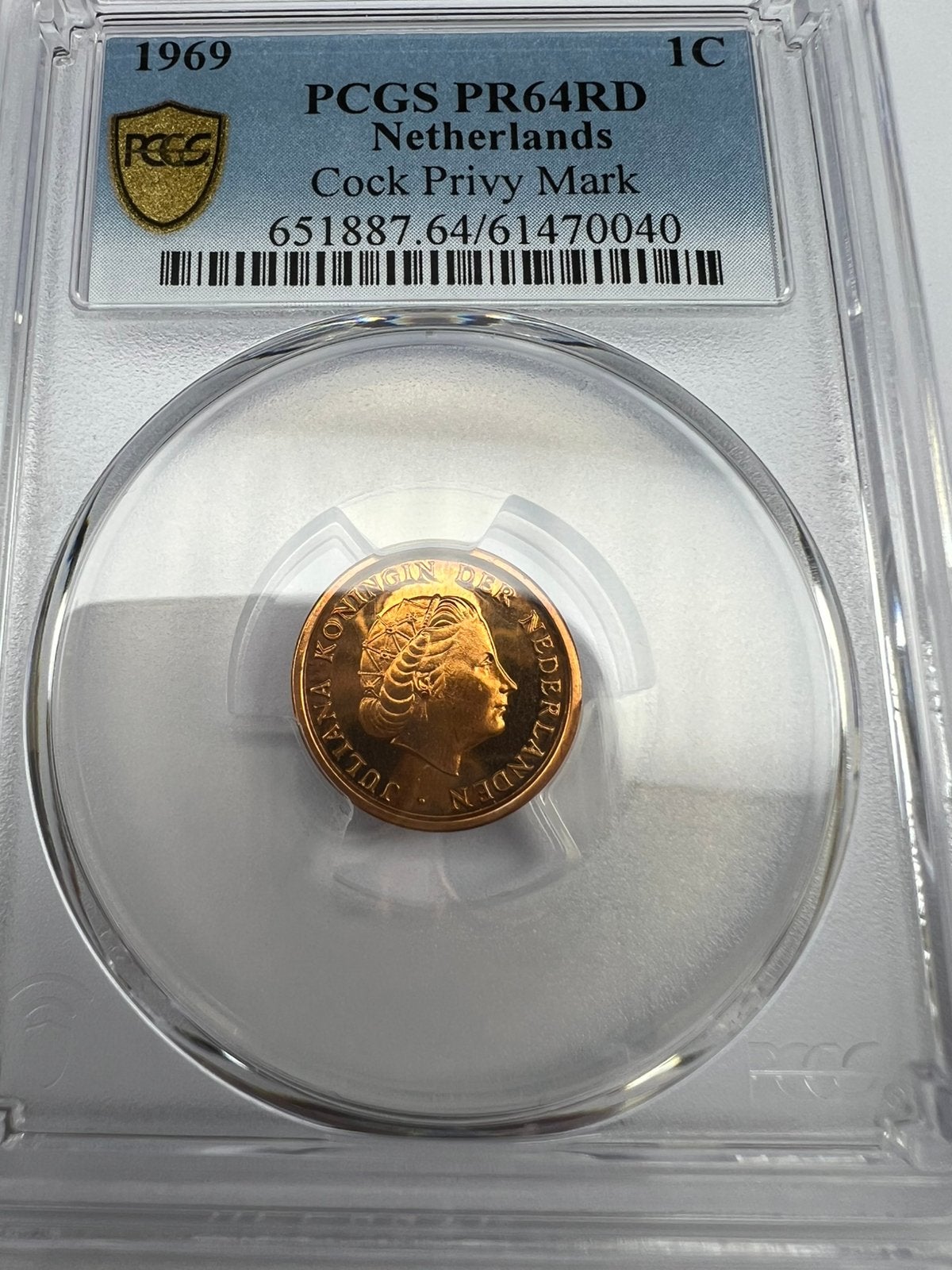 Juliana, 1 Cent 1969 haan Proof, Ophalen of Verzenden, Koningin Juliana, 1 cent, Geboorte of Huwelijk